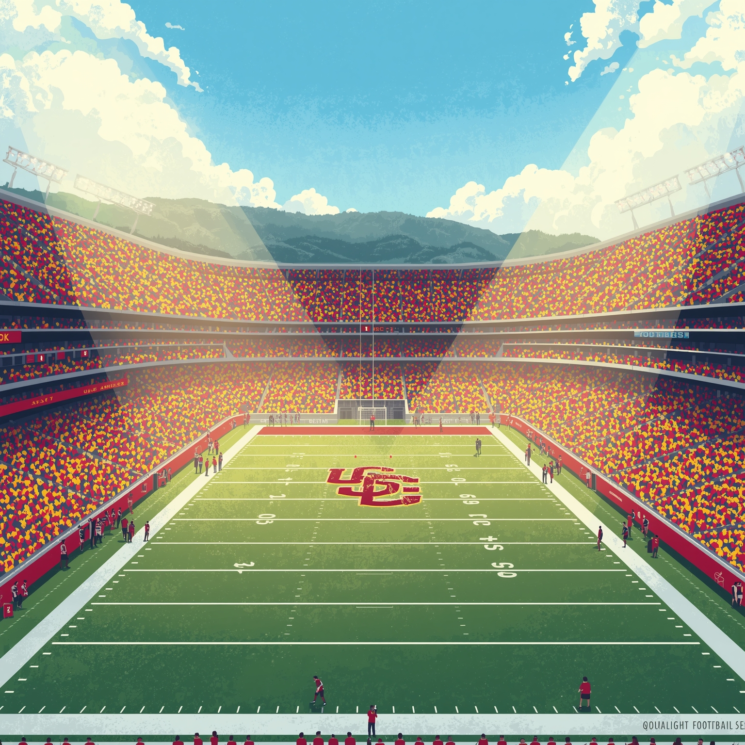 USC Trojan Spotlight: Playoffs, Breakouts, and Records - painting of USC Trojans football venue