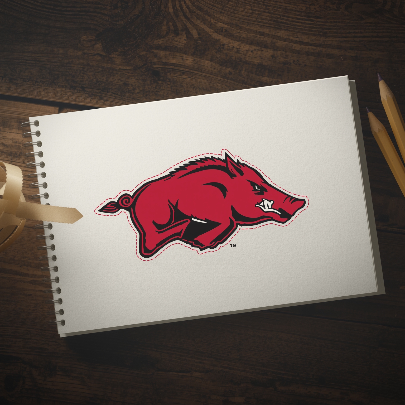 Cautionary Hoops and Razorback Rivalries - painting of Arkansas Razorbacks basketball, football venue