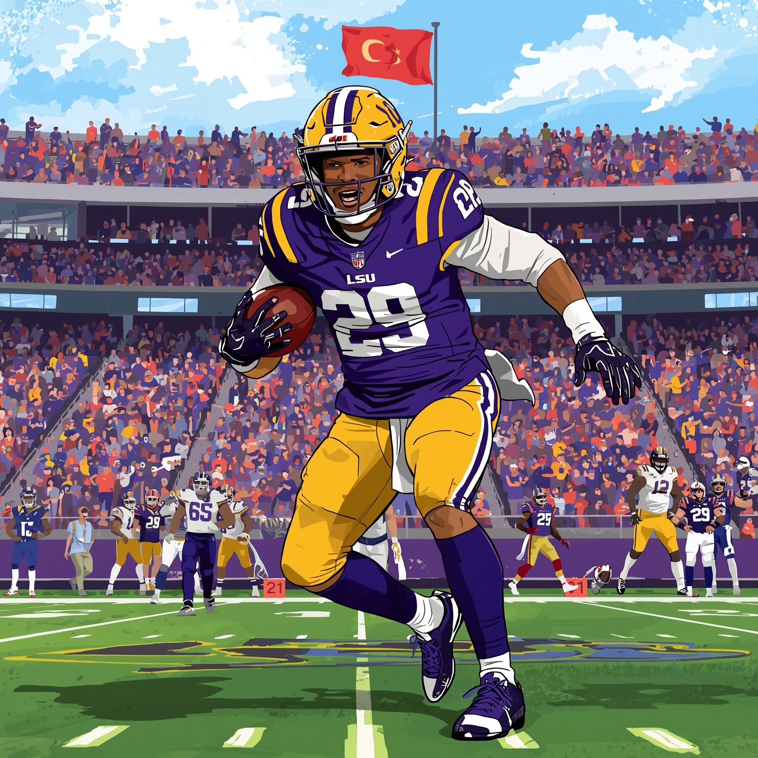 SEC Week 8 Showdowns: LSU, Alabama, Georgia Preview - painting of LSU Tigers football venue