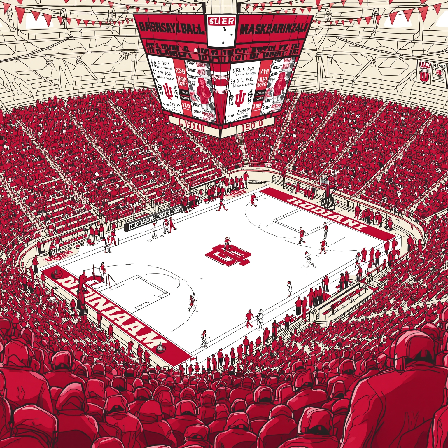 Indiana Hoops Unfiltered Extravaganza - painting of Indiana Hoosiers basketball venue