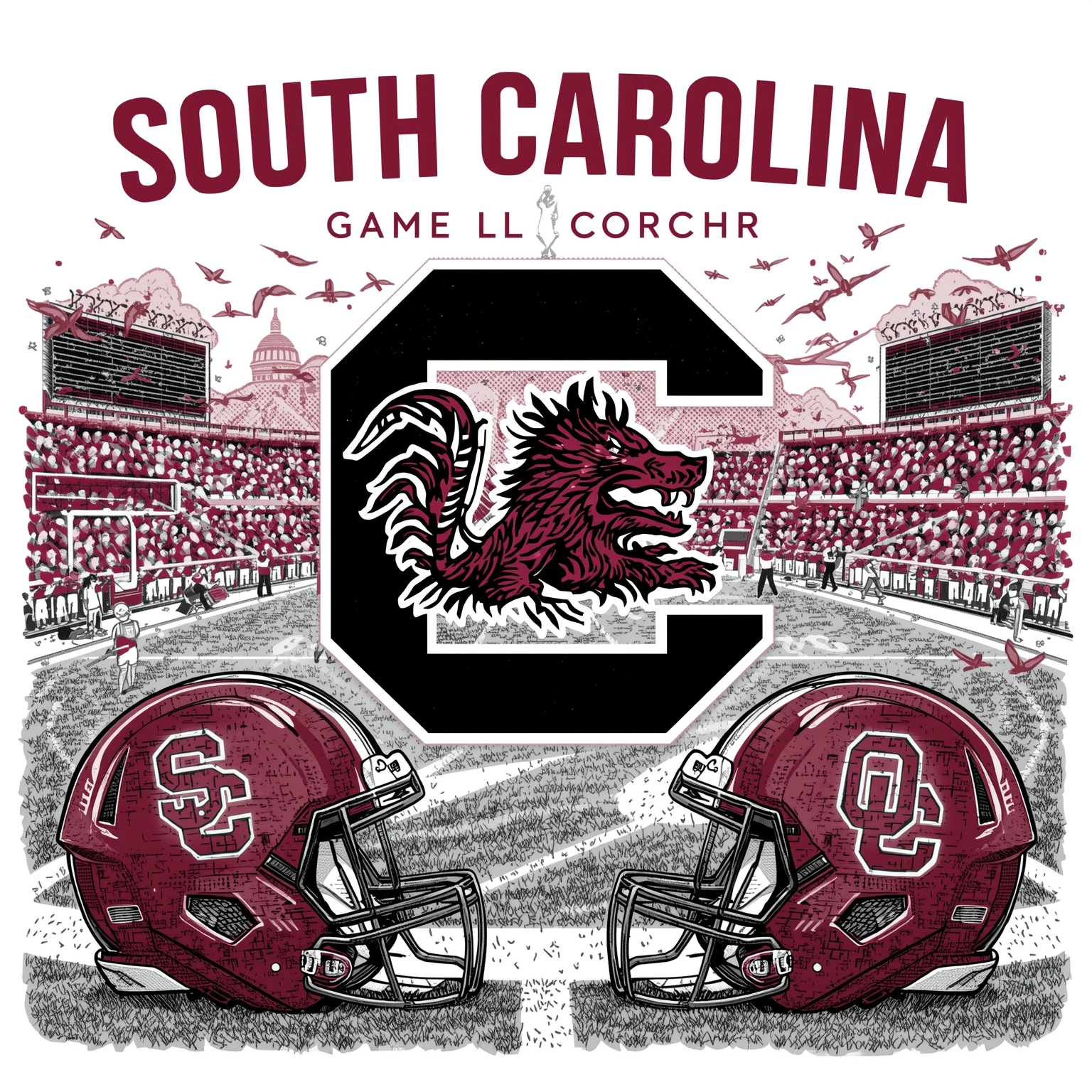 Gamecocks vs. Sooners: Can South Carolina Shock Oklahoma? - painting of South Carolina Gamecocks football venue