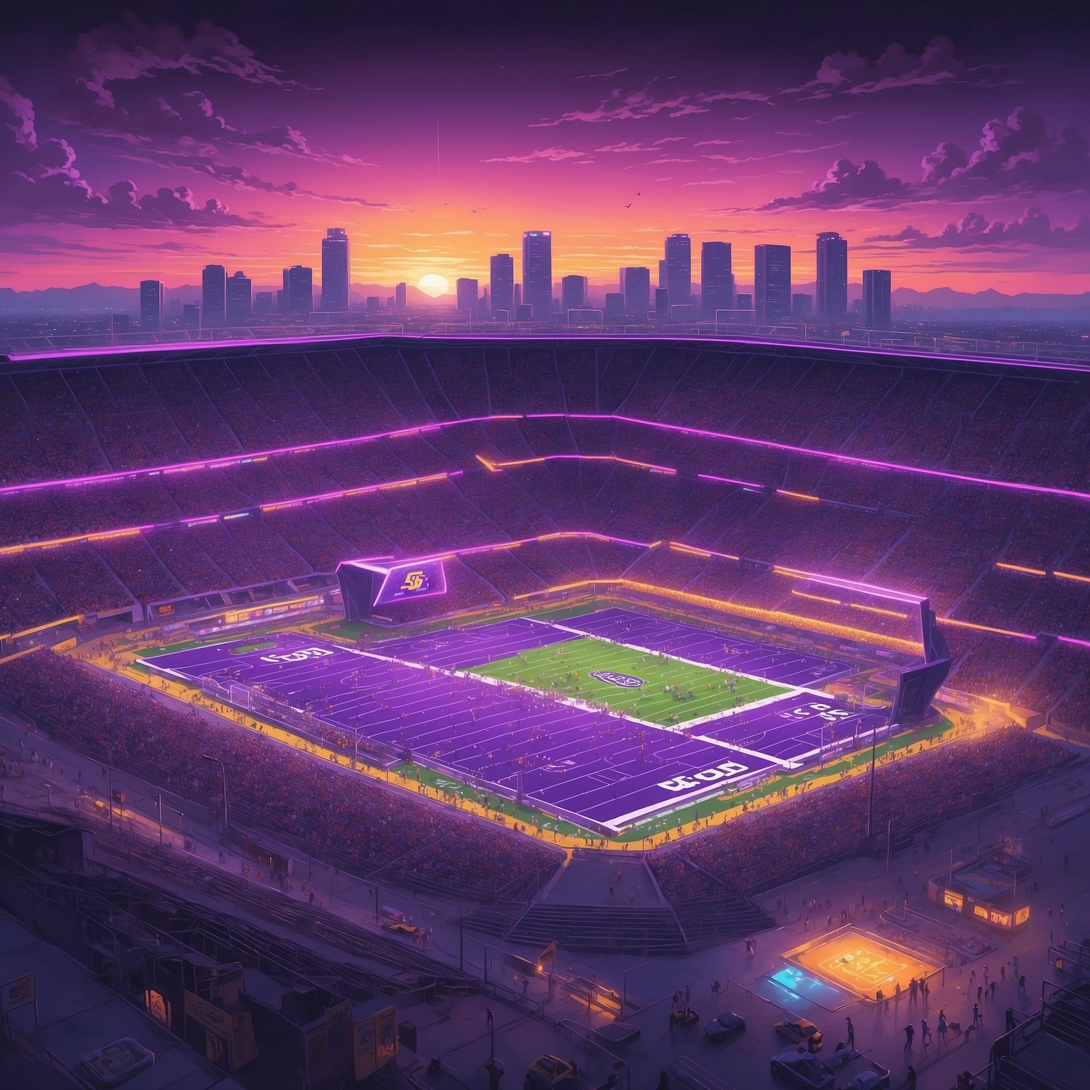 LSU Coaches Reportedly Begging Five-Star Freshman to Please, For the Love of God, Use the Roster Spot - painting of LSU Tigers football venue