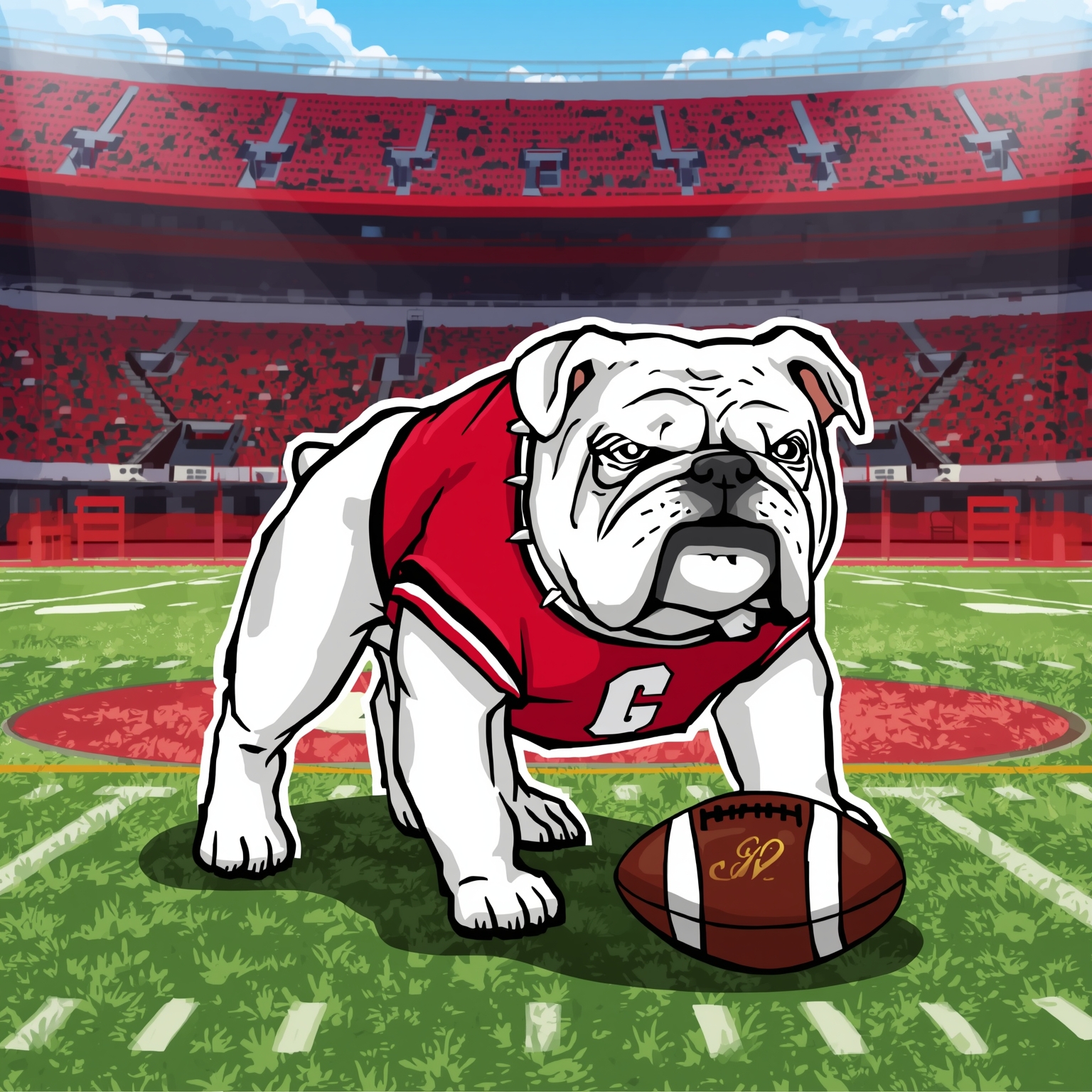 Georgia Football: Swift Beats and Sponsored Turf - painting of Georgia Bulldogs football venue