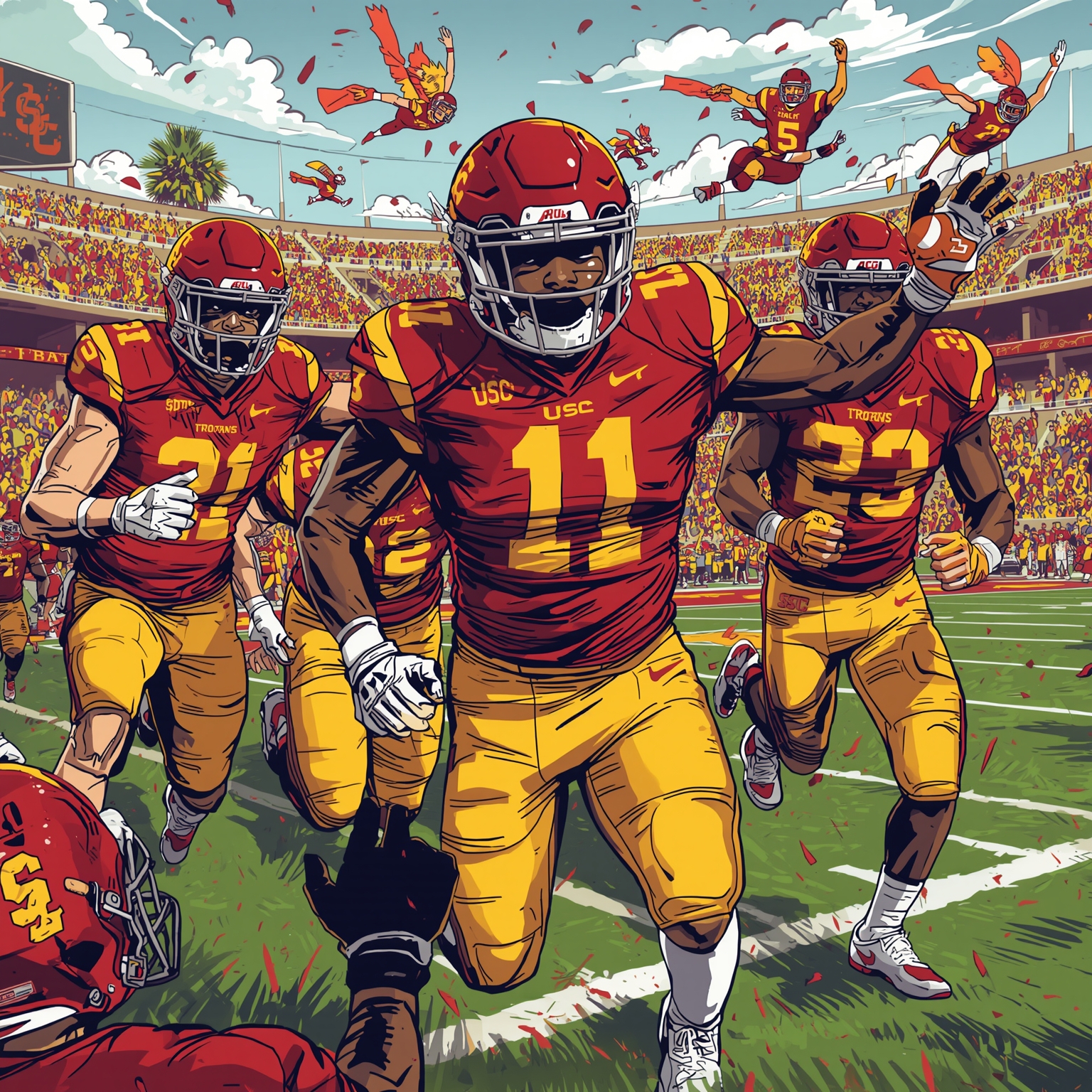 USC's Recruiting Reign and Draft Day Drama - painting of USC Trojans football venue
