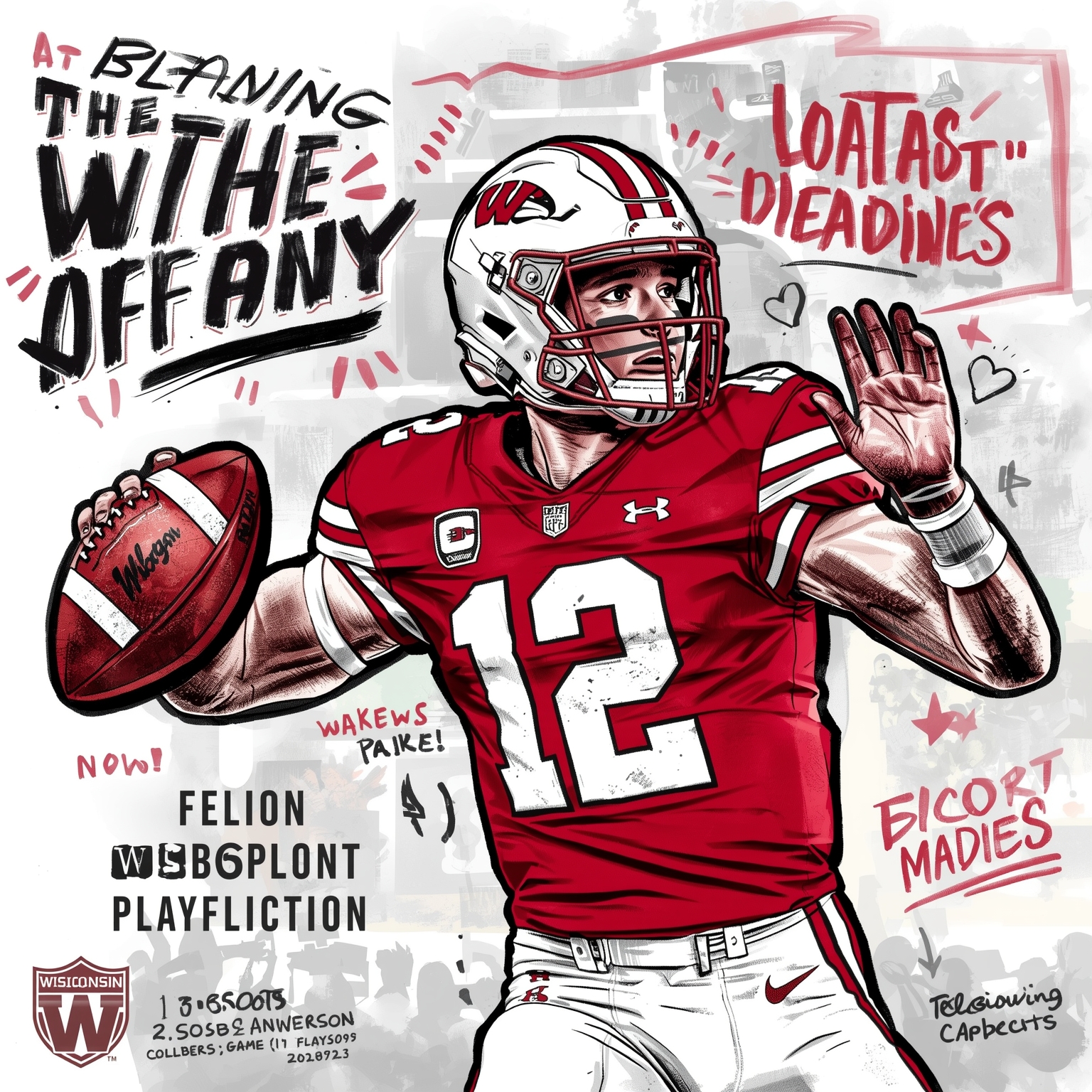 Badgers’ QB Shakeup & Game Day Playbook - painting of Wisconsin Badgers football venue