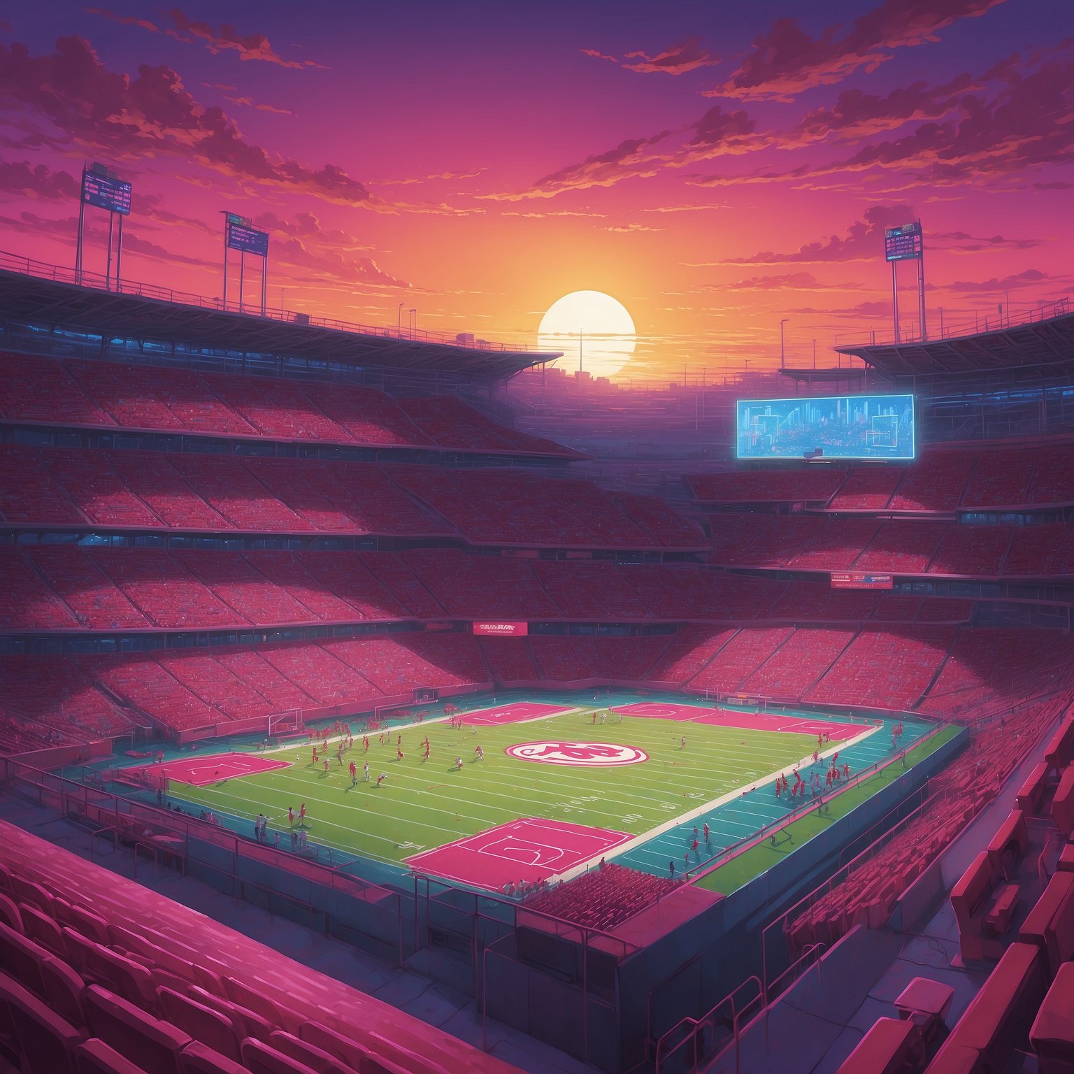 Oklahoma OC Ben Arbuckle Consults Magic 8-Ball to Predict Kent State Outcome - painting of Oklahoma Sooners football venue