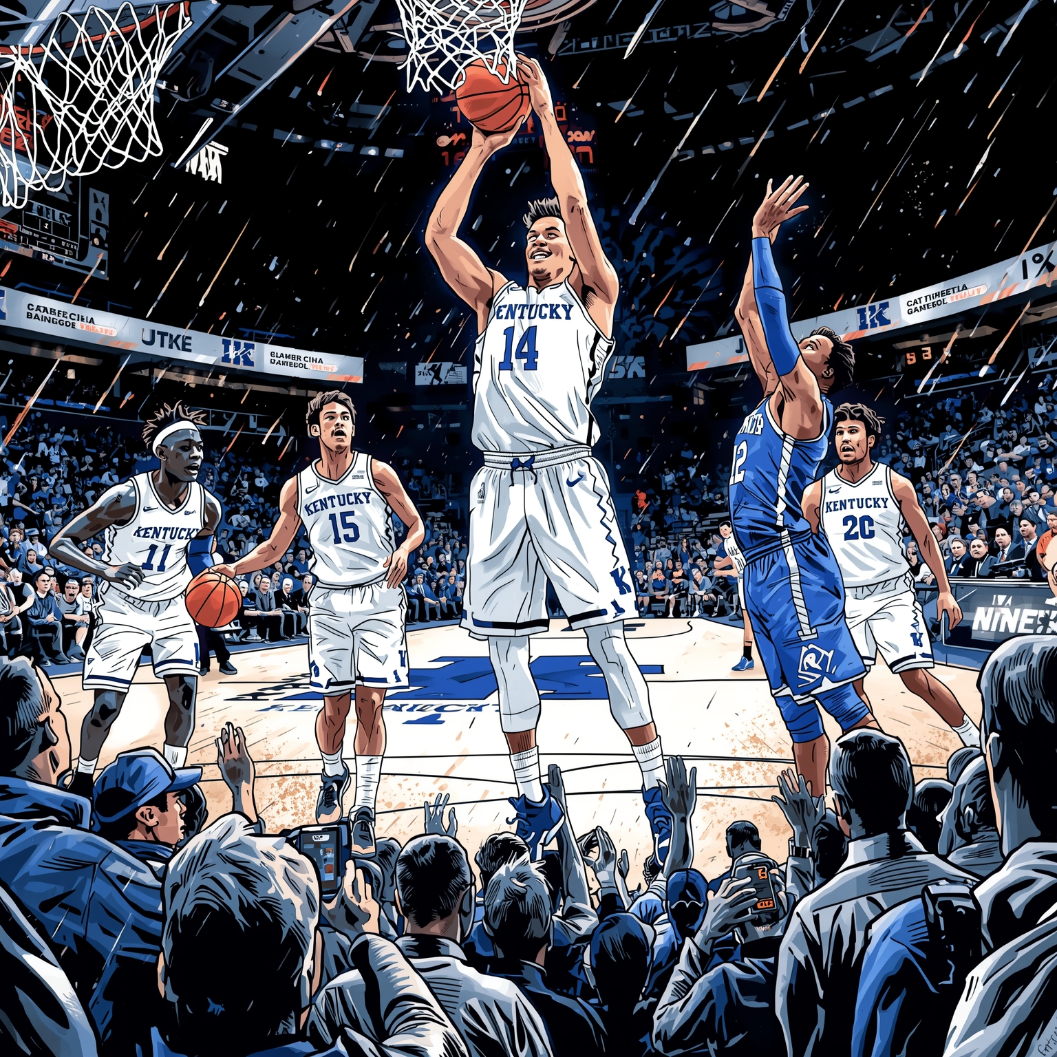 Kentucky’s Gritty Tone-Setters and Guard Shuffle - painting of Kentucky Wildcats basketball venue