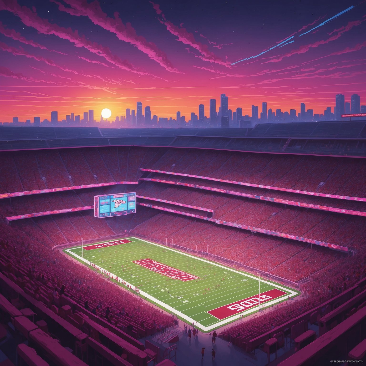 Oklahoma QB’s Thumb Injury Finally Forces Him to Stop Throwing, Start Thinking About His Teammates - painting of Oklahoma Sooners football venue