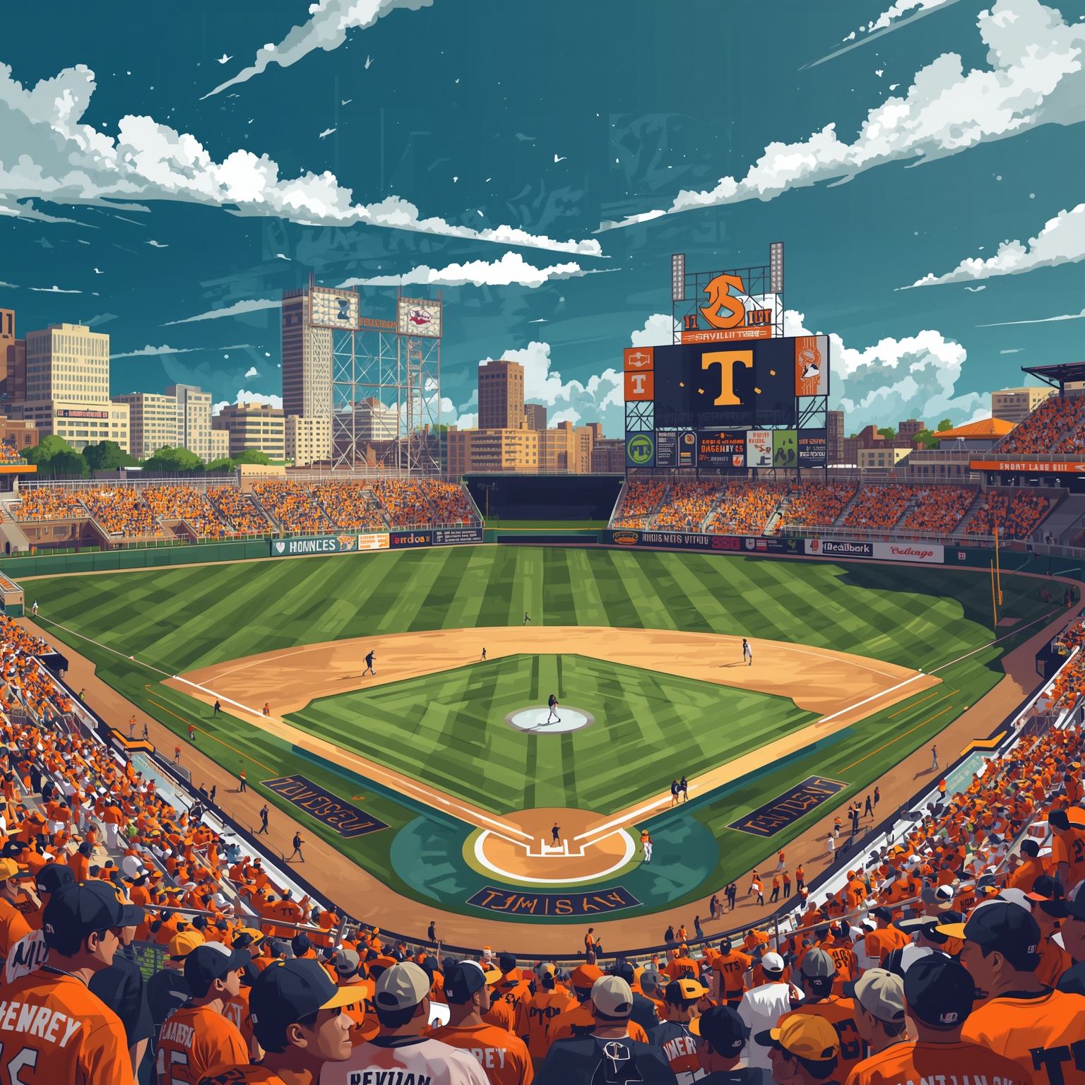 Reckoning with Vitello’s Big League Temptation - painting of Tennessee Volunteers baseball venue