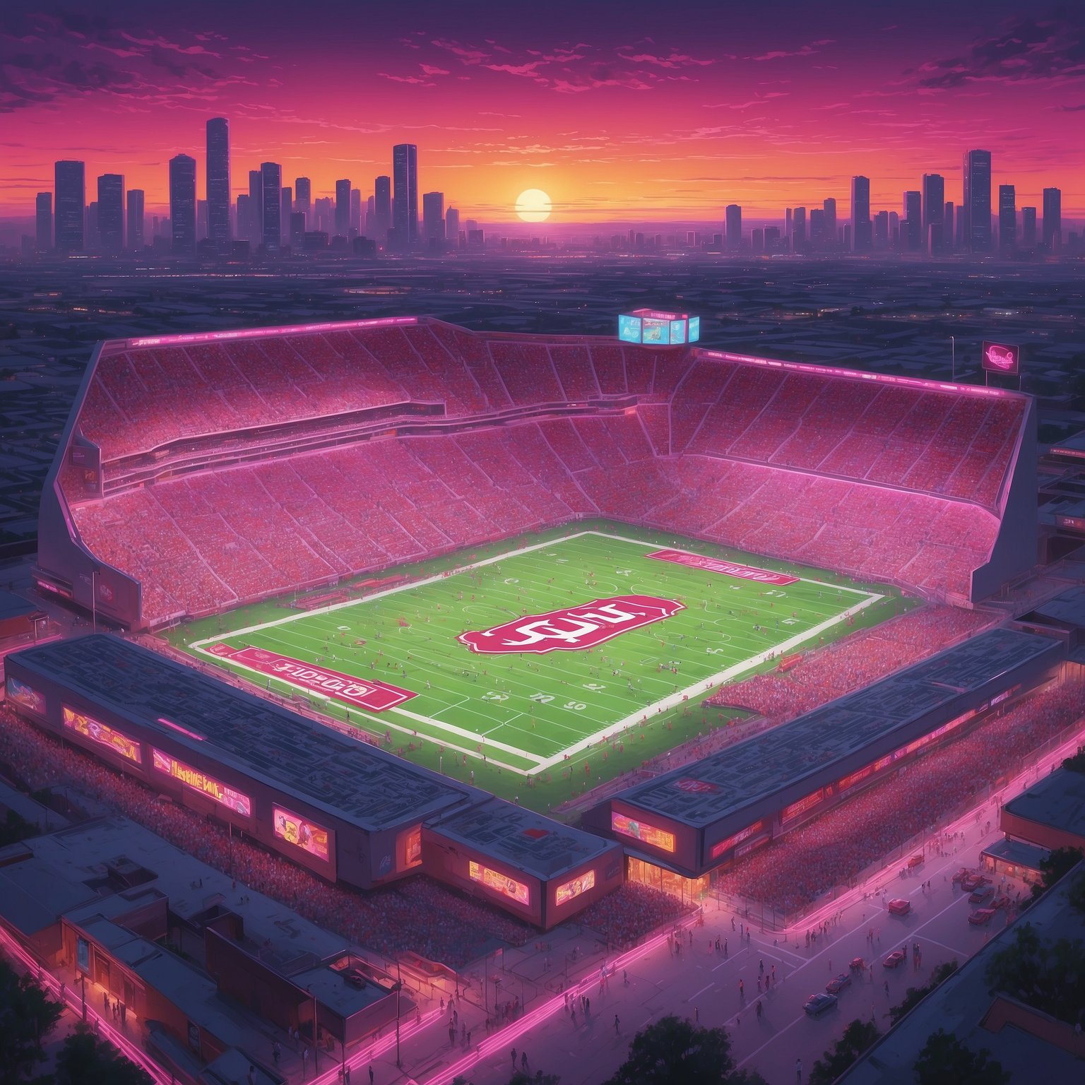 1. Oklahoma DB Courtland Guillory Enrolls in Traffic Cone Awareness Class After Auburn Thrashing - painting of Oklahoma Sooners football venue