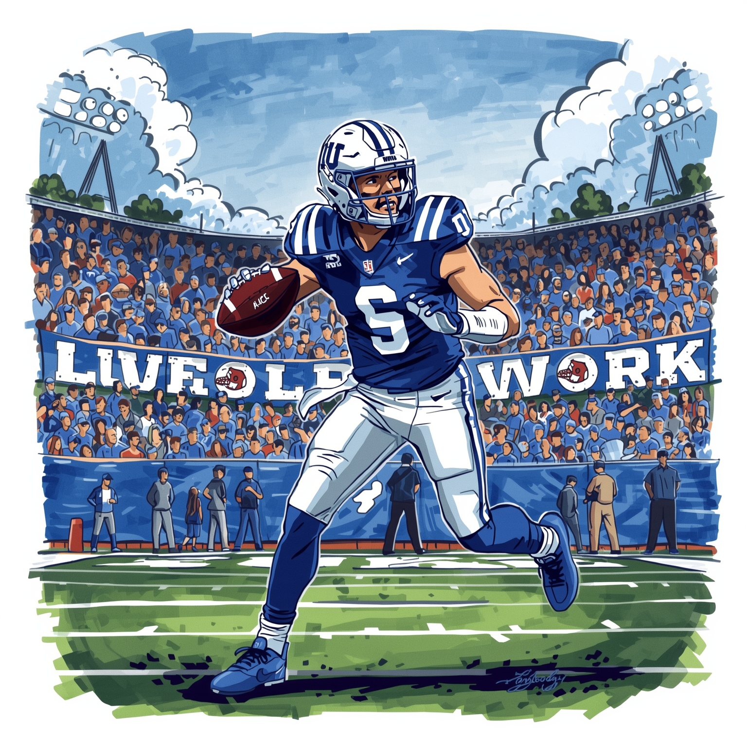 Duke Football’s Red Zone Woes And Dark Horse QB - painting of Duke Blue Devils football venue