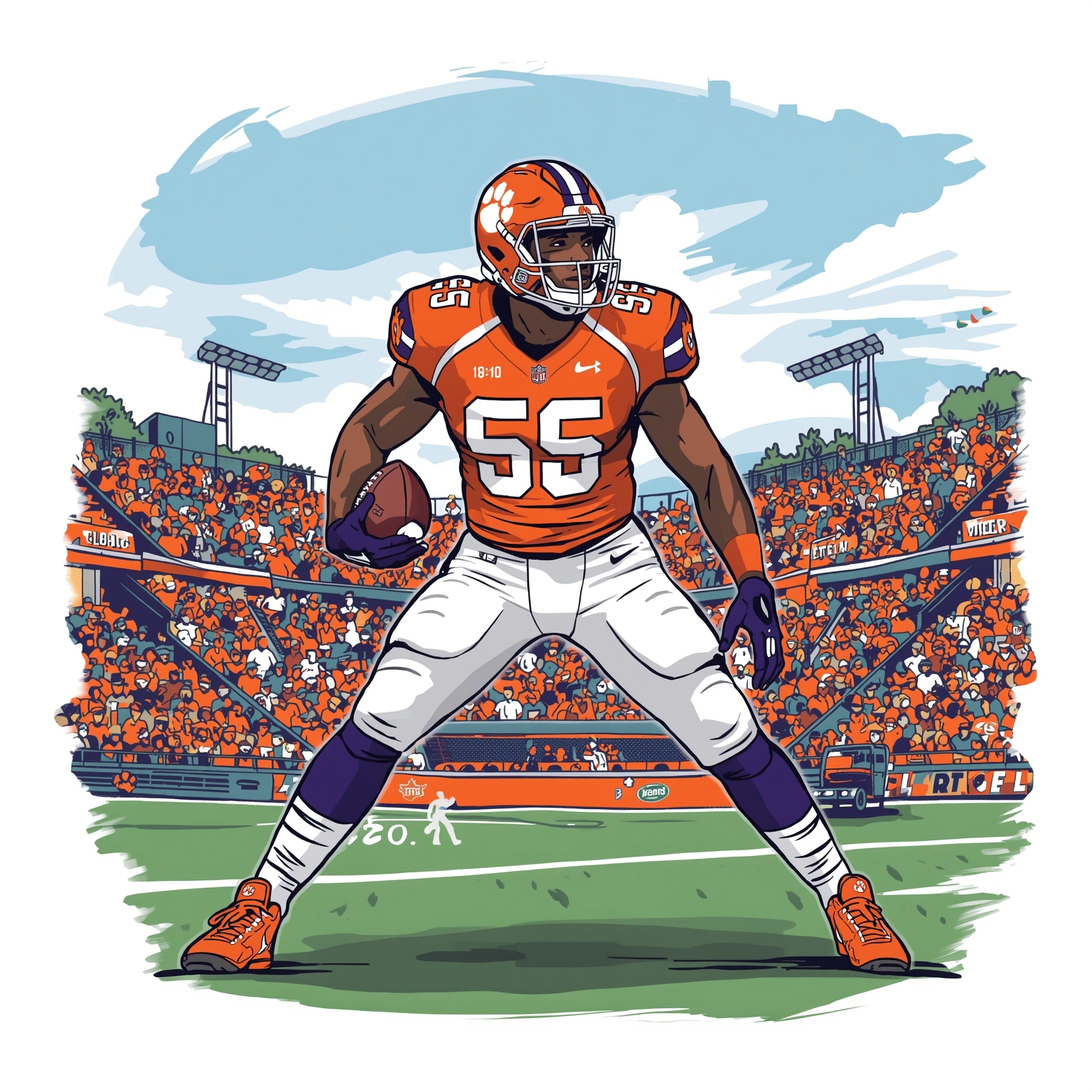 Clemson Recruits: From Flipped Commits to Rising RBs - painting of Clemson Tigers baseball,football venue