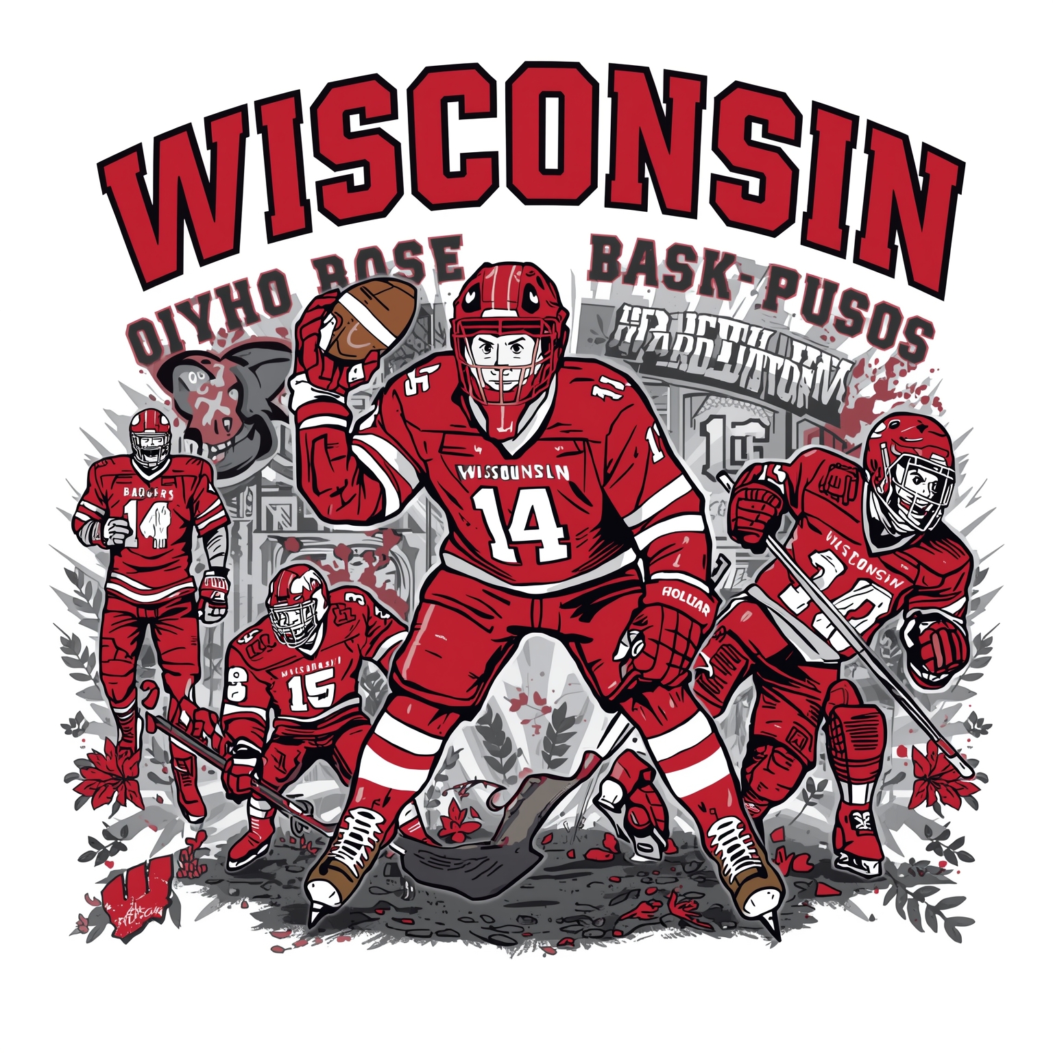 Badgers’ Poll Pop and Recruiting Drama Unleashed - painting of Wisconsin Badgers hockey,football venue