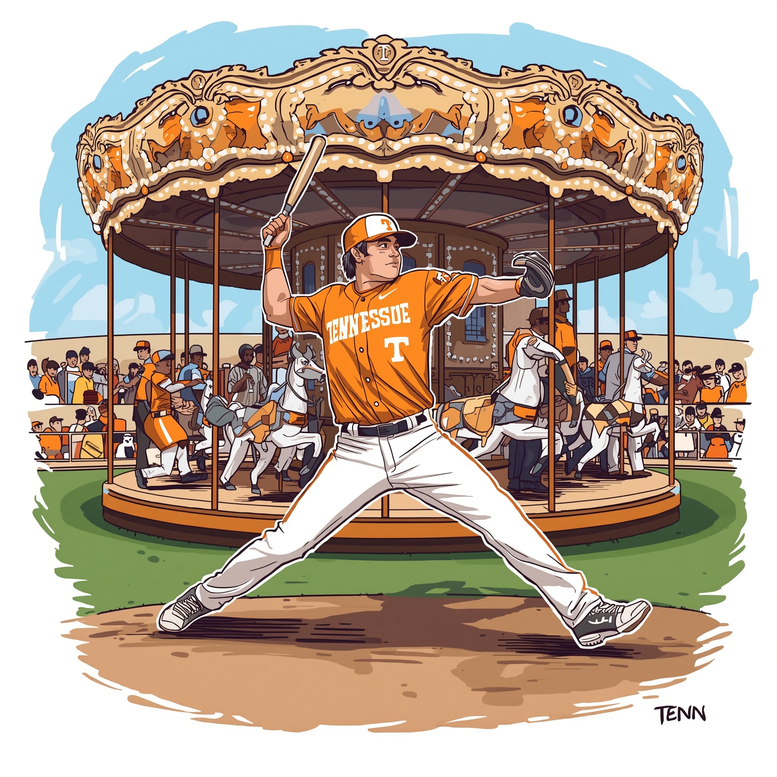 Vitello’s Giant Leap and Tennessee’s Coaching Carousel - painting of Tennessee Volunteers baseball venue