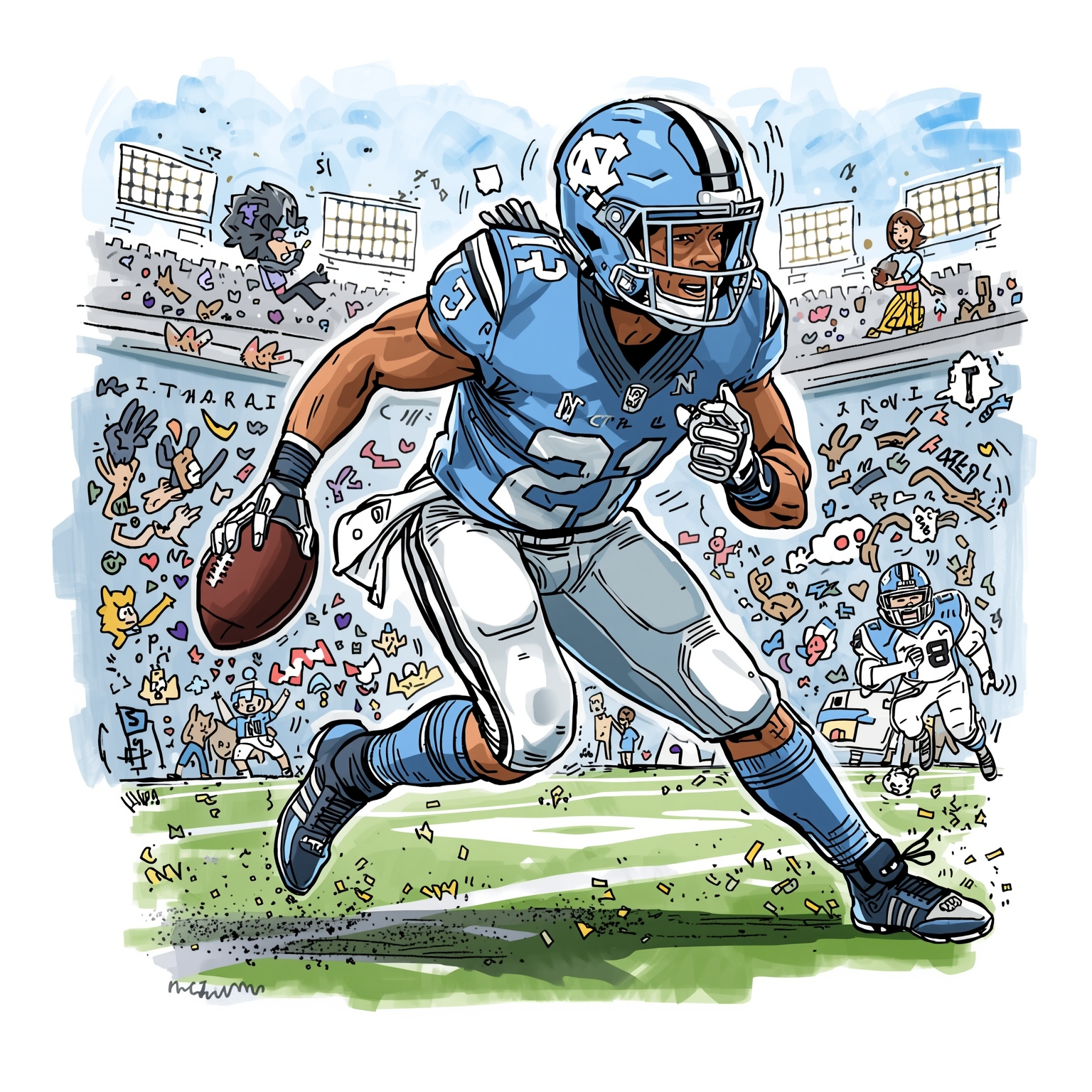 Tar Heels’ Unsung Center Sparks Offensive Revival - painting of North Carolina Tar Heels football venue