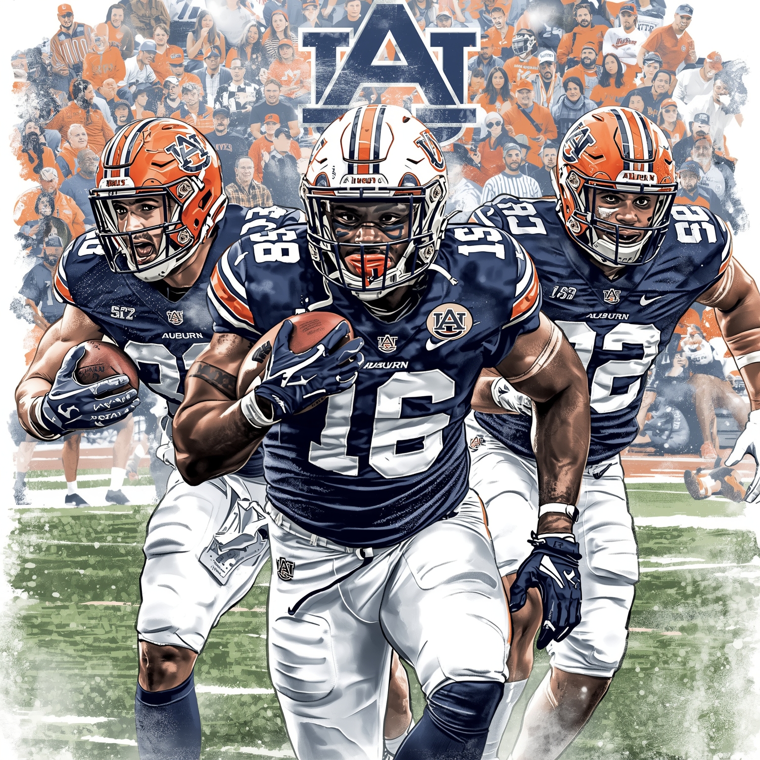 Auburn’s Wild Chase for 2027’s Top Running Back - painting of Auburn Tigers football venue