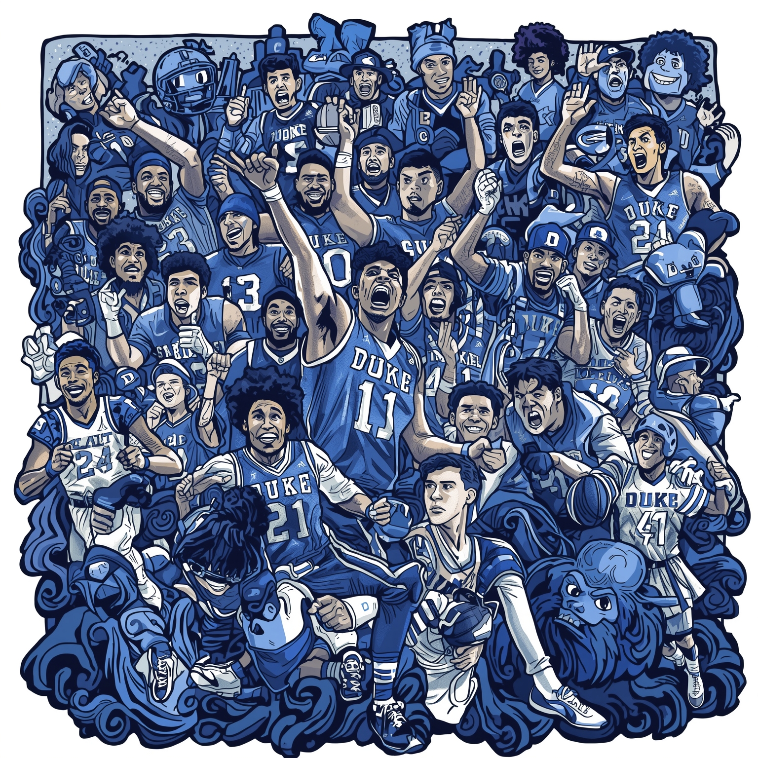 Duke's Bye Week and Poll Climb Stir the Fanbase - painting of Duke Blue Devils basketball,football venue
