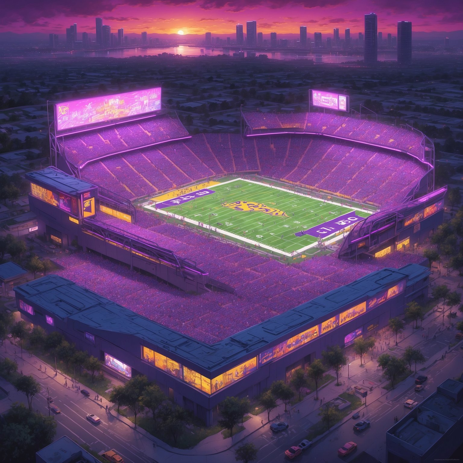 SEC Rival Deploys Midnight Snack Bribery Campaign to Steal Georgia’s Beloved D-Line Star from LSU - painting of LSU Tigers football venue