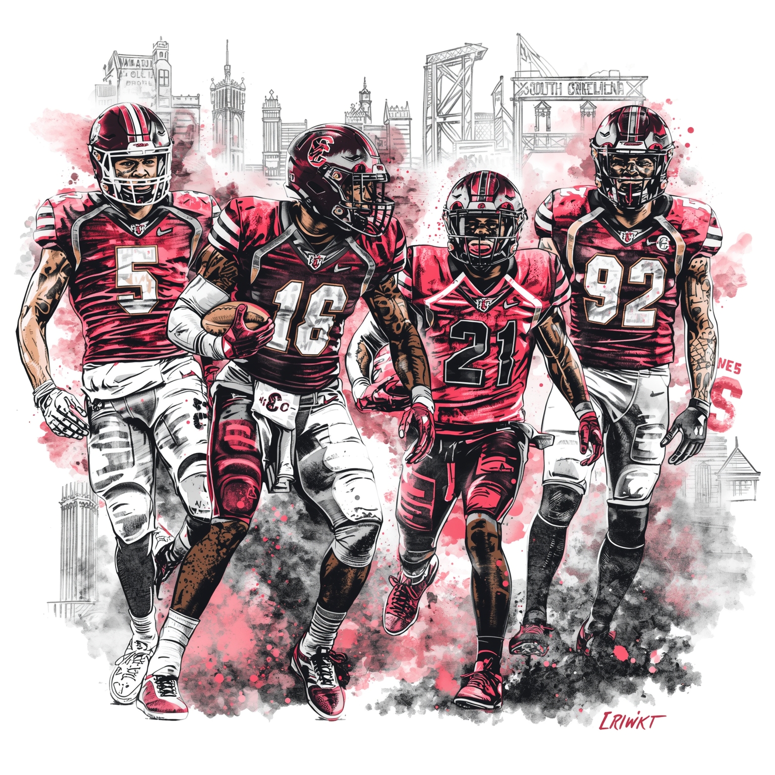 Gamecocks' Upset Playbook and Score Predictions - painting of South Carolina Gamecocks football venue