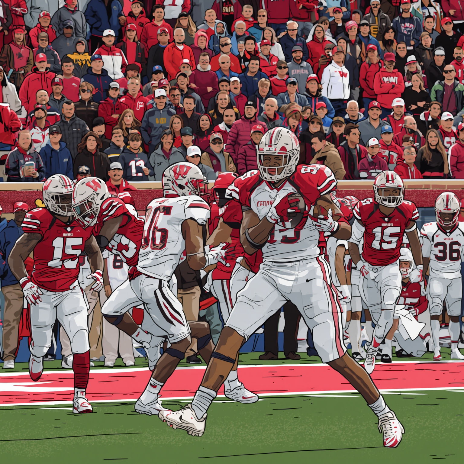 Badgers’ Top WR Commit Visits SEC Giants - painting of Wisconsin Badgers football venue
