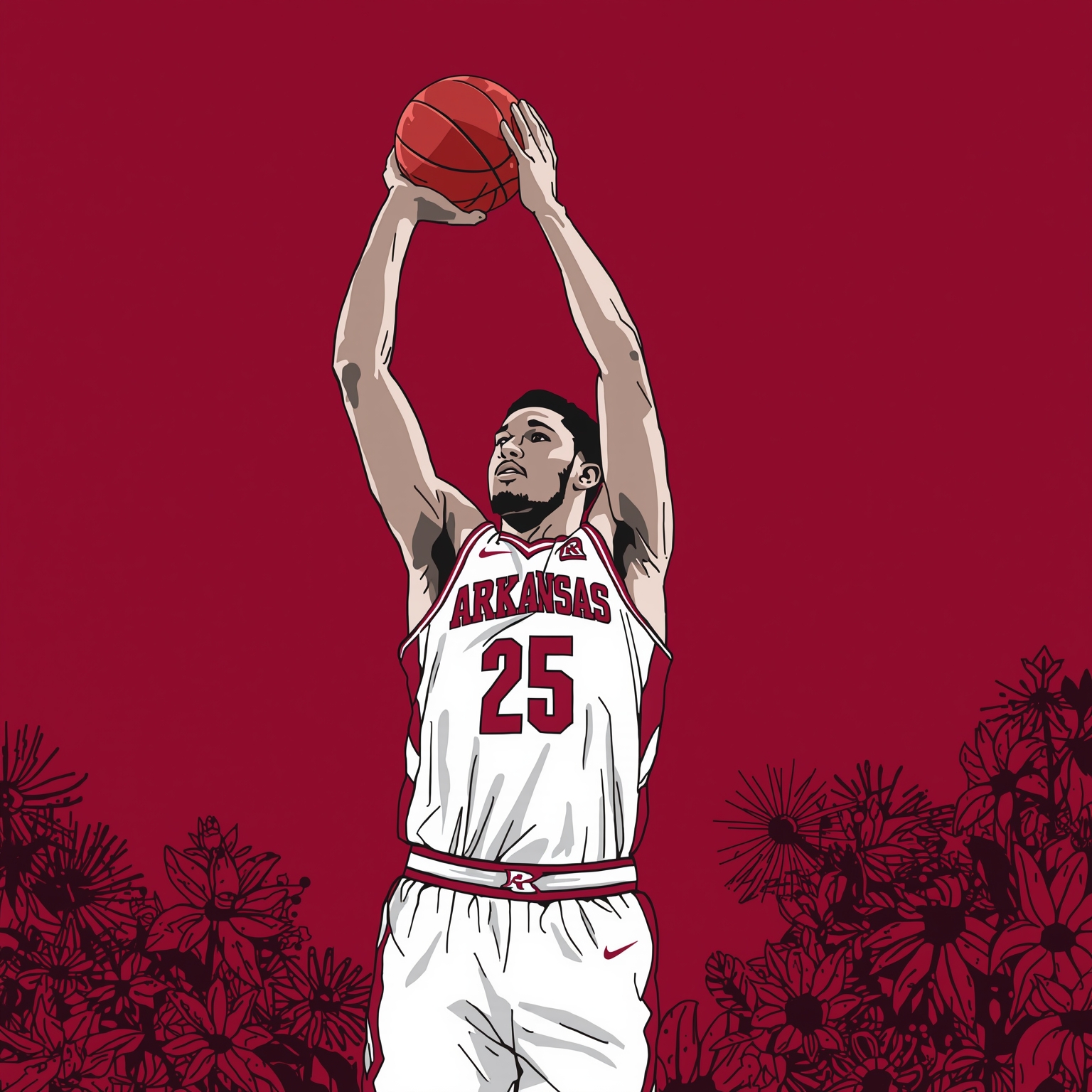Basketball Reclaims Arkansas Throne - painting of Arkansas Razorbacks basketball venue