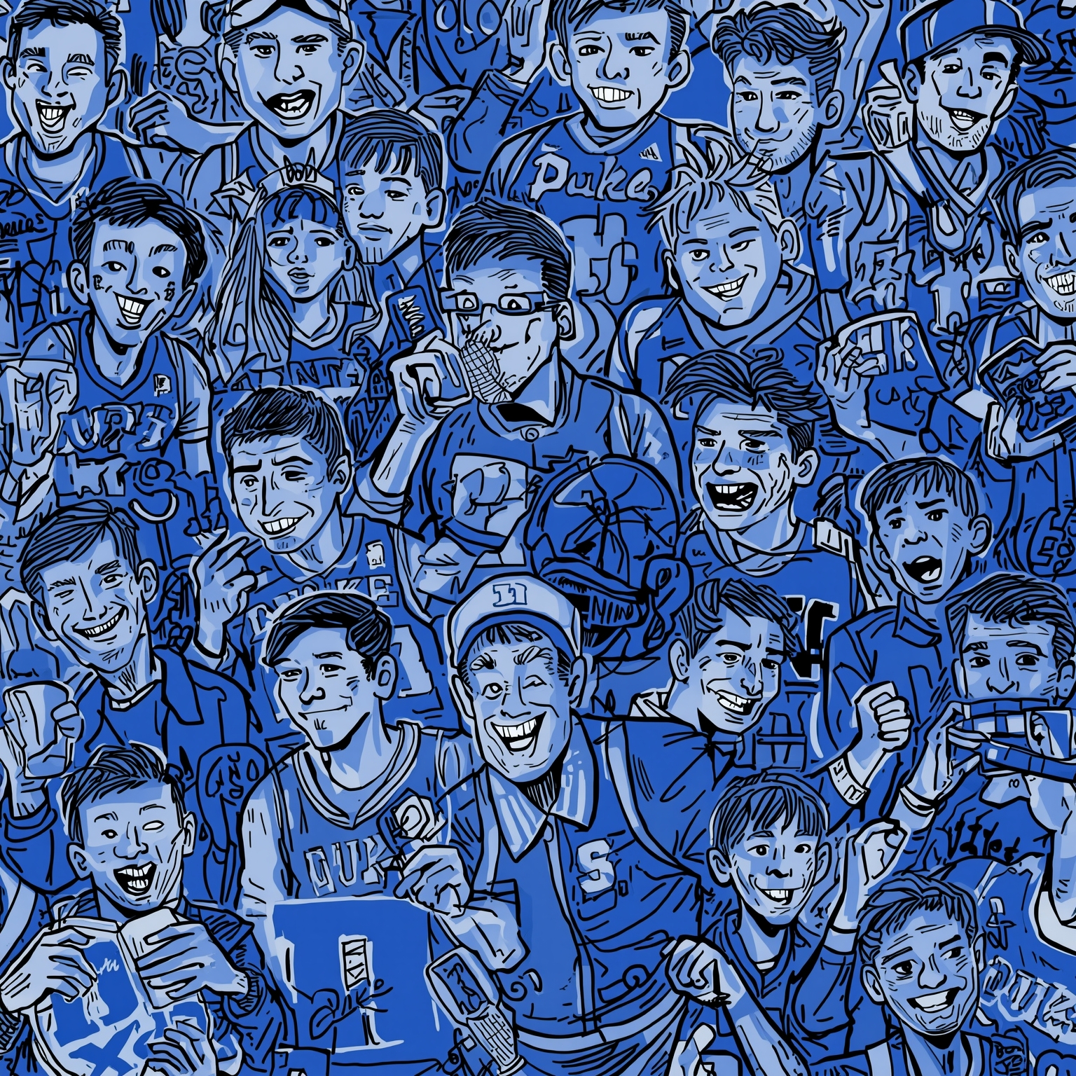 Duke Basketball: Showdowns and Rising Stars - painting of Duke Blue Devils basketball venue