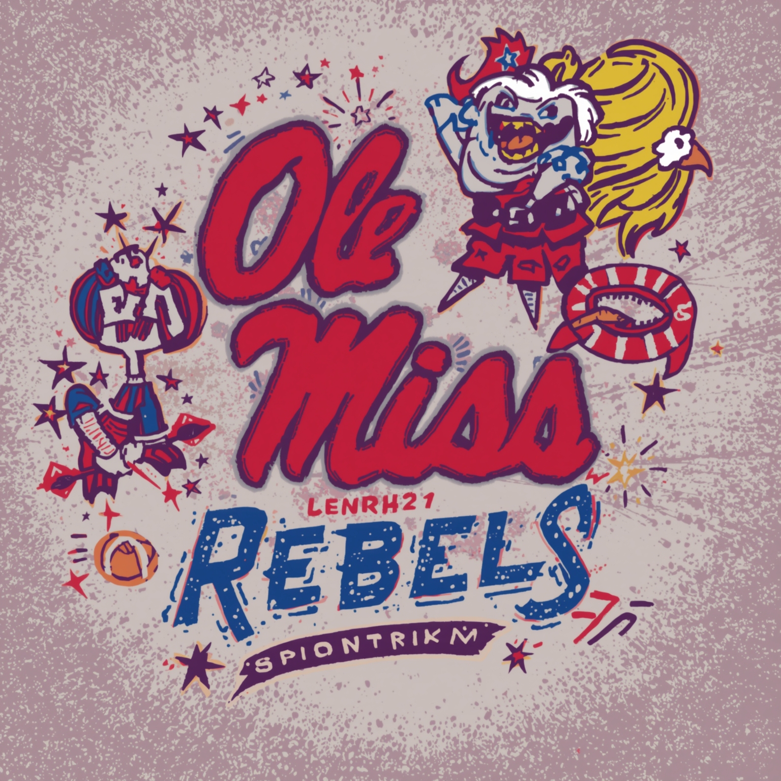 Rebels Preview: Picks, Analytics, and Coach Jabs - painting of Ole Miss Rebels football venue
