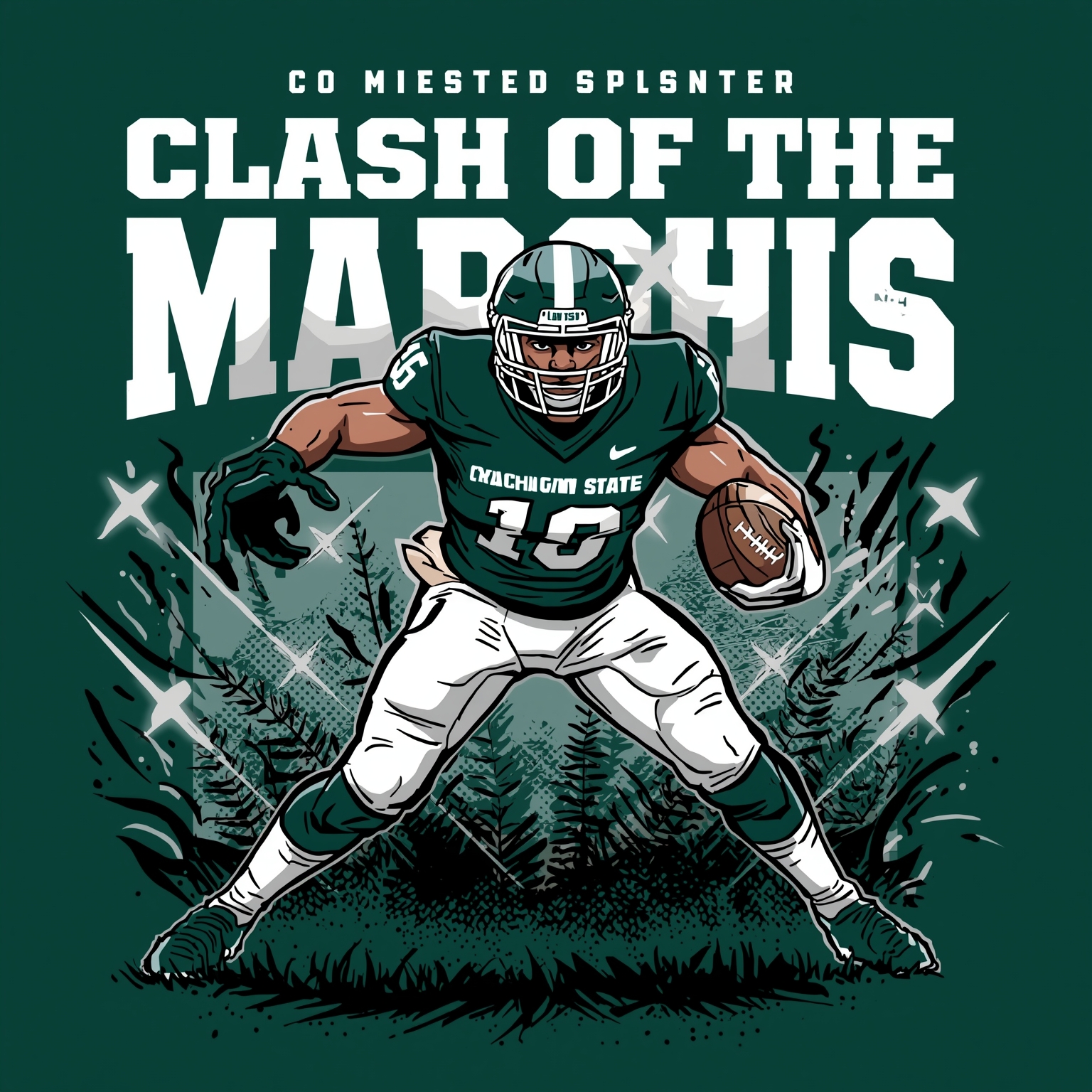 Clash of the Marshes: Spartan Showdown Unleashed - painting of Michigan State Spartans football venue