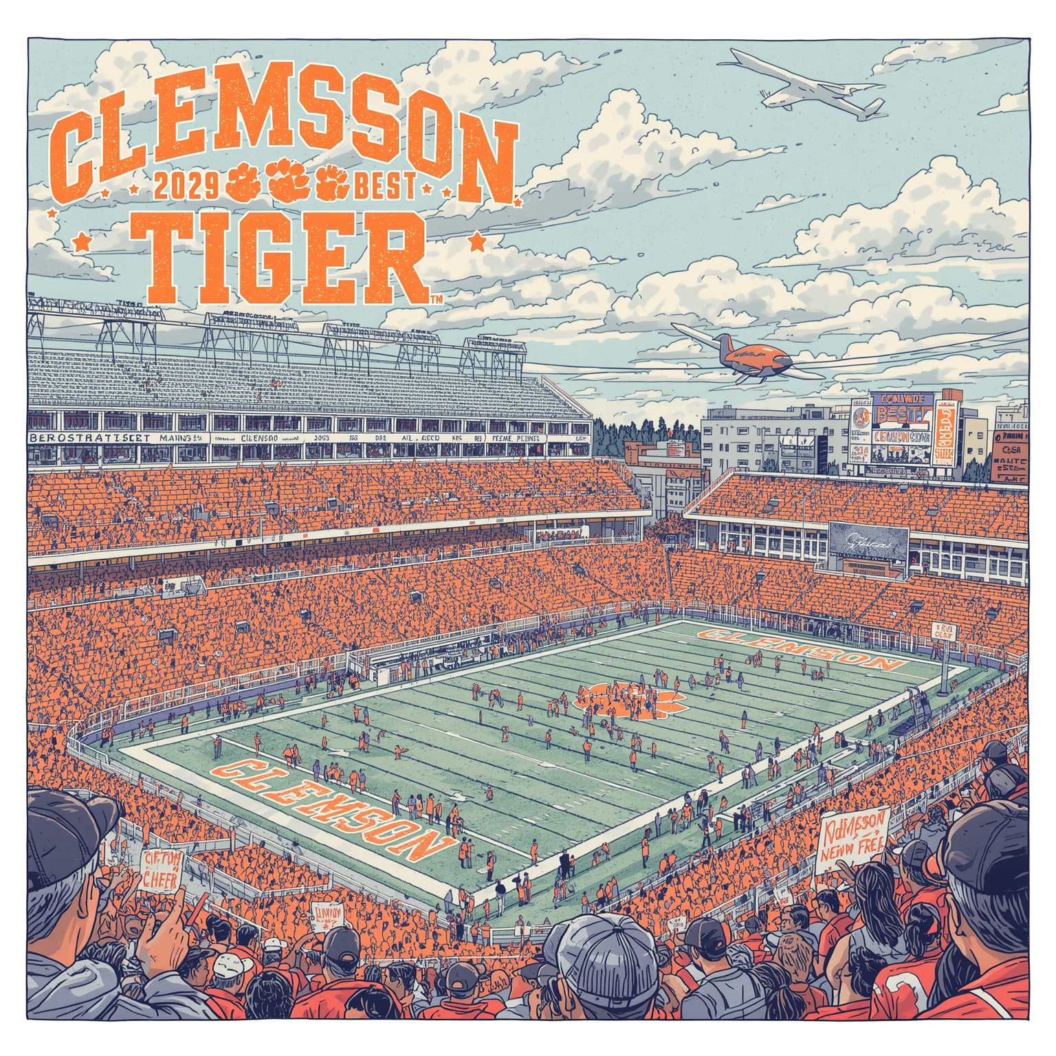 Clemson’s Next Moves After Bye Week Woes - painting of Clemson Tigers football venue