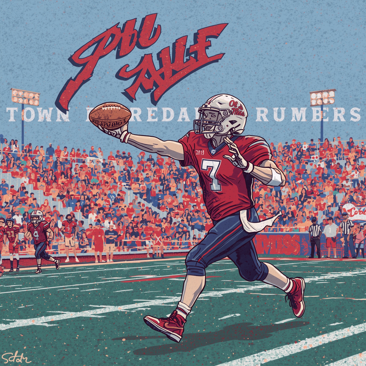 Rebel Rumbles: Predictions and Coaching Conundrums - painting of Ole Miss Rebels football venue