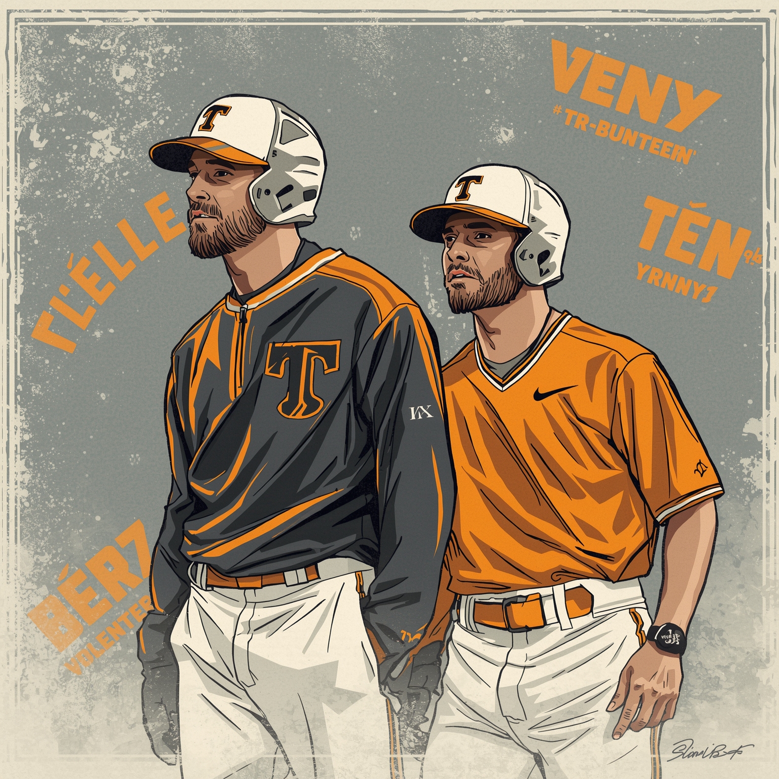 Vols Coaching Shuffle: Vitello Departs, Elander Steps Up - painting of Tennessee Volunteers baseball venue