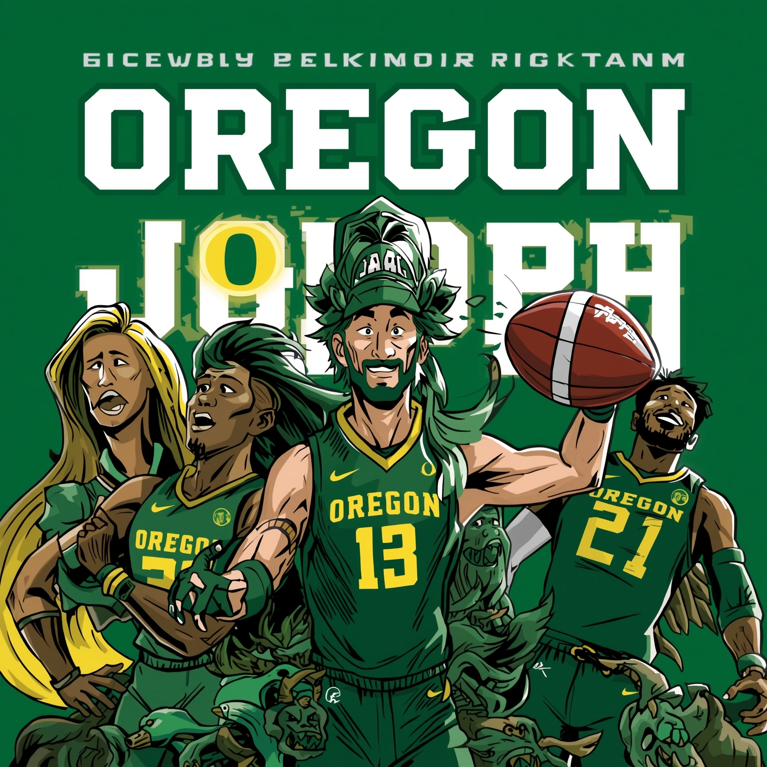 Ducks’ NFL Draft Dilemma and Basketball MVP Spotlight - painting of Oregon Ducks basketball,football venue