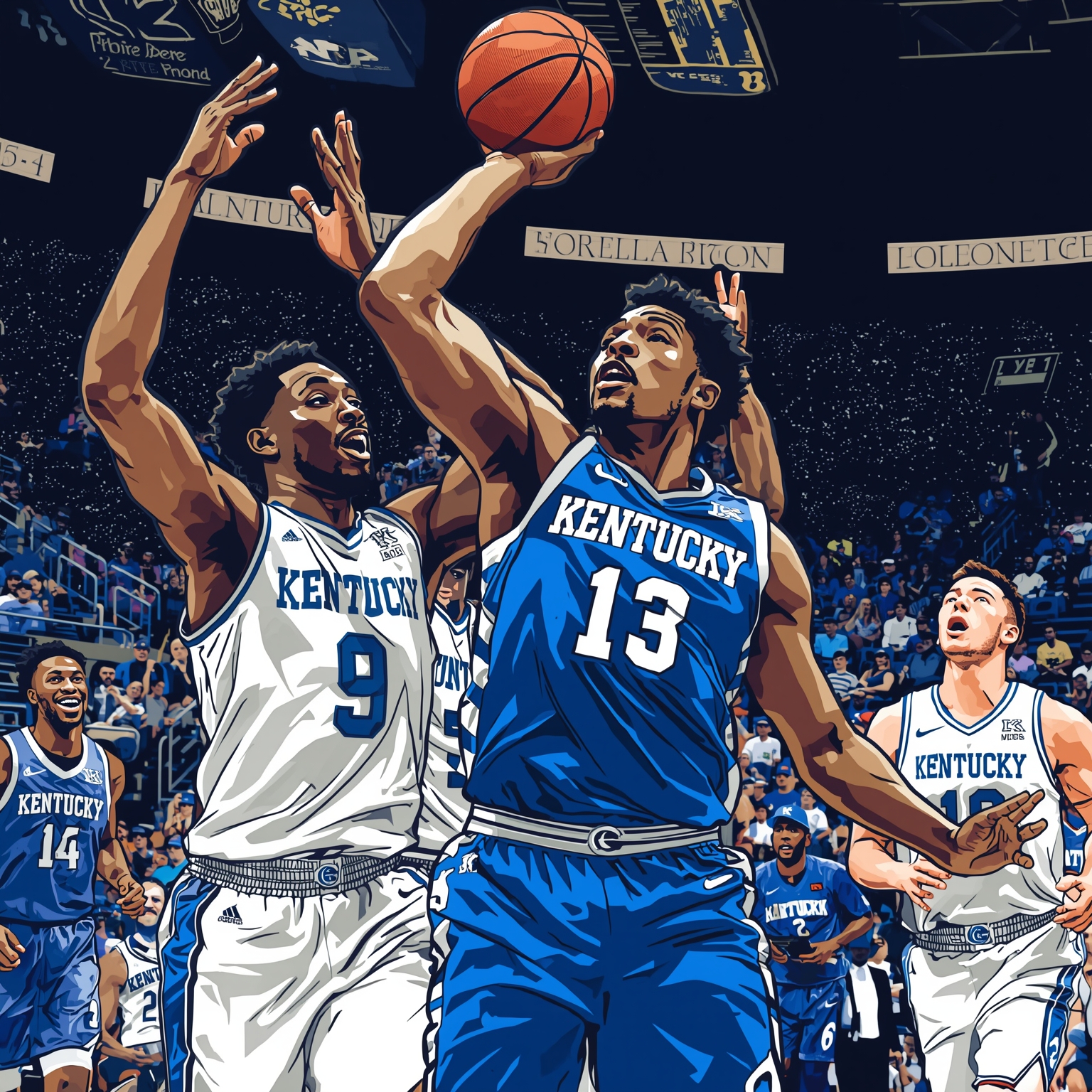 Unexpected Heroes Fuel Kentucky’s Upset of No. 1 Purdue - painting of Kentucky Wildcats basketball venue