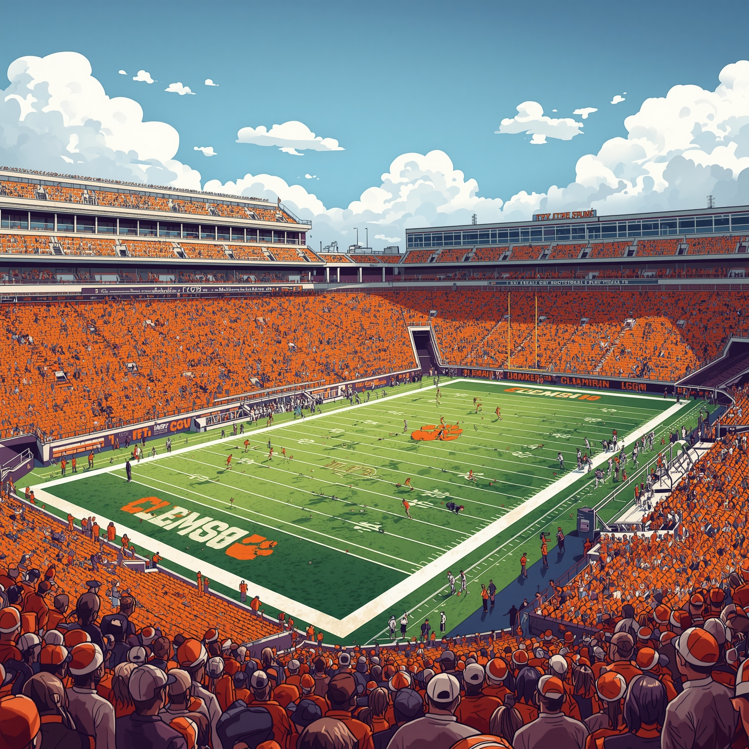 Clemson’s 2025 ACC Struggles Laid Bare - painting of Clemson Tigers football venue