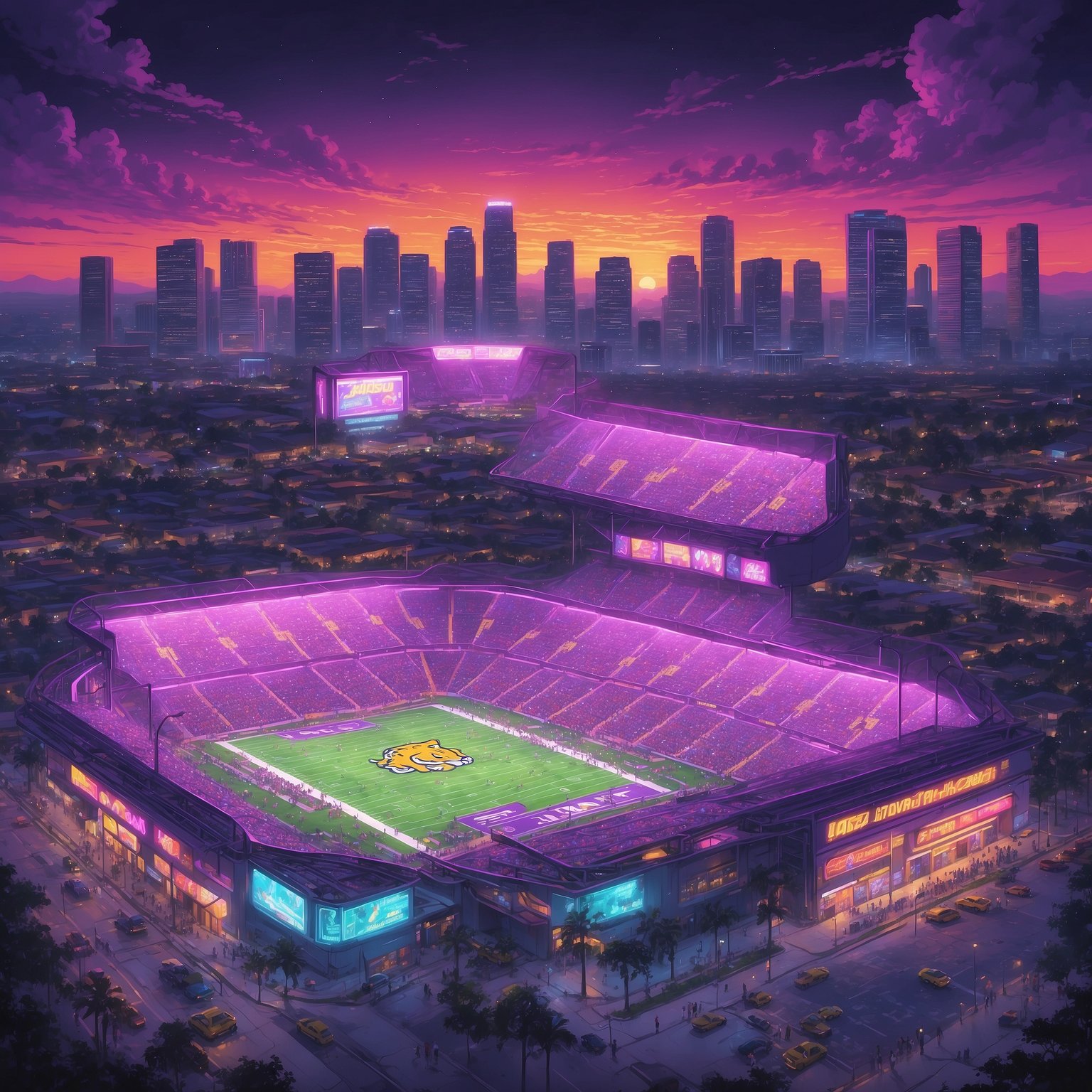 LSU, Oregon Ducks and Missouri Tigers Form Exclusive “Turnover Brotherhood,” Offenses Beg for Emotional Support - painting of LSU Tigers football venue