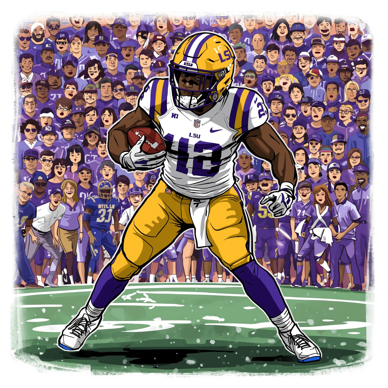 LSU's Big Changes: Roster Holdouts and Alabama Showdown - painting of LSU Tigers football venue