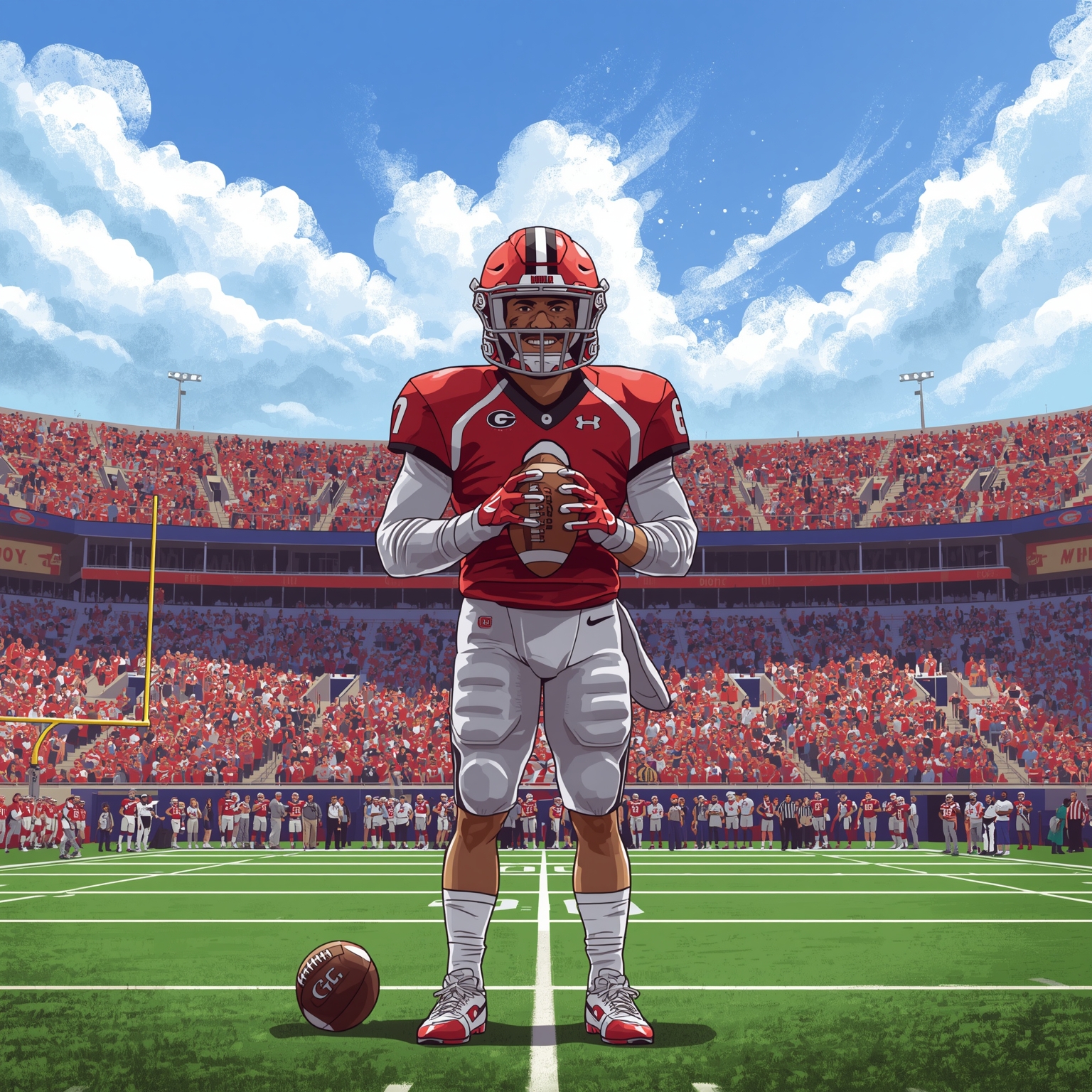 Kirby Smart on LSU Shakeup and Defense Fixes - painting of Georgia Bulldogs football venue