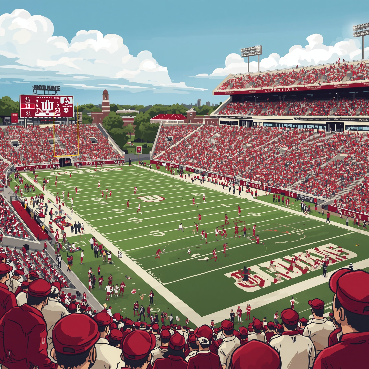 Hoosiers Prep: Fisher’s Return & Cignetti’s Breakdown - painting of Indiana Hoosiers football venue