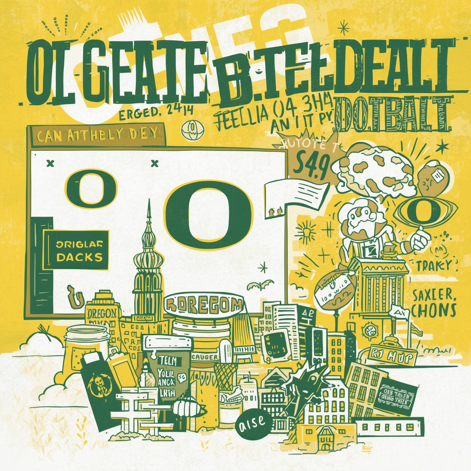 Oregon Ducks Alumni Shine in NFL Spotlight - painting of Oregon Ducks football venue