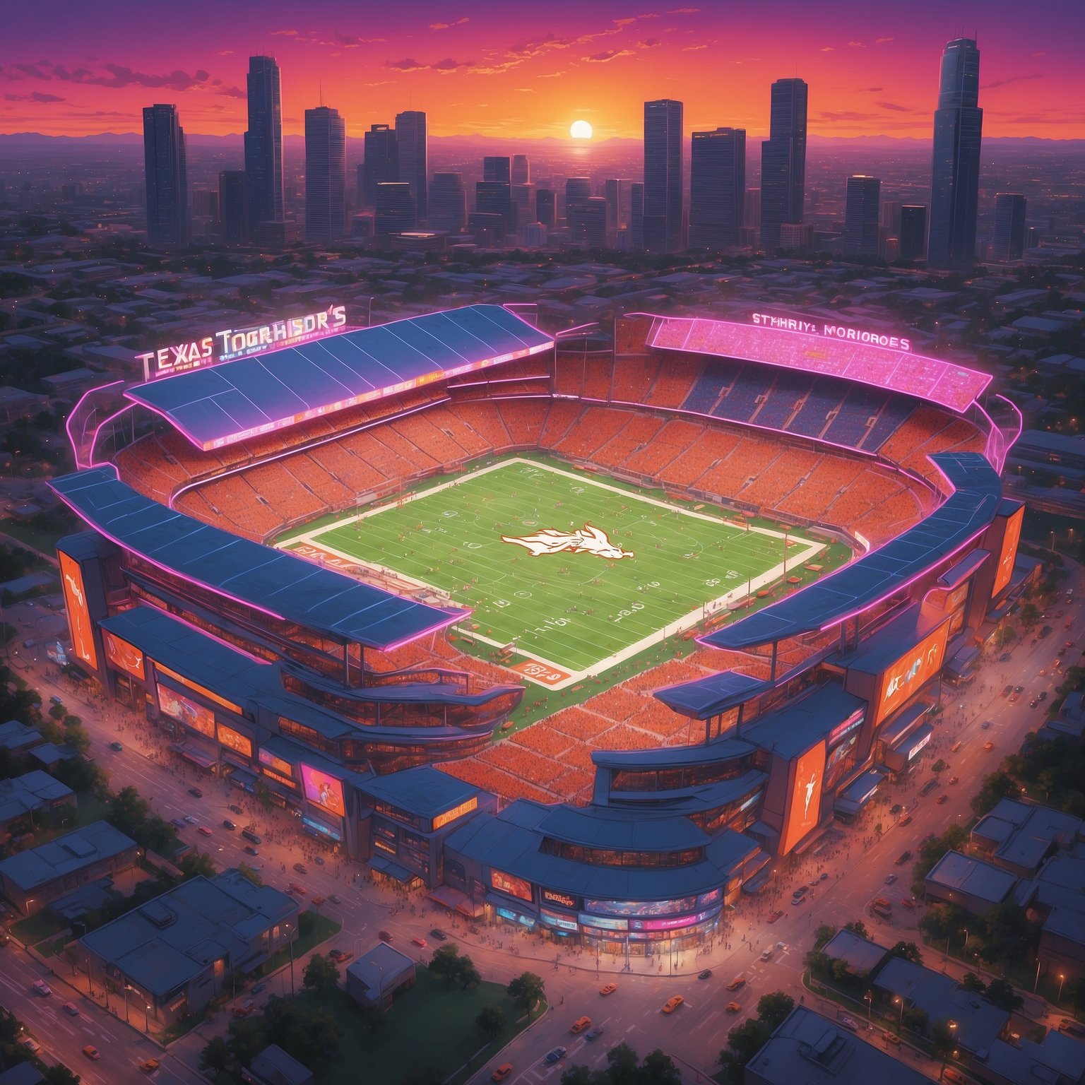 ESPN Playoff Predictor Ghosts Texas Longhorns After One Too Many “Hold Our Beer” Moments - painting of Texas Longhorns football venue