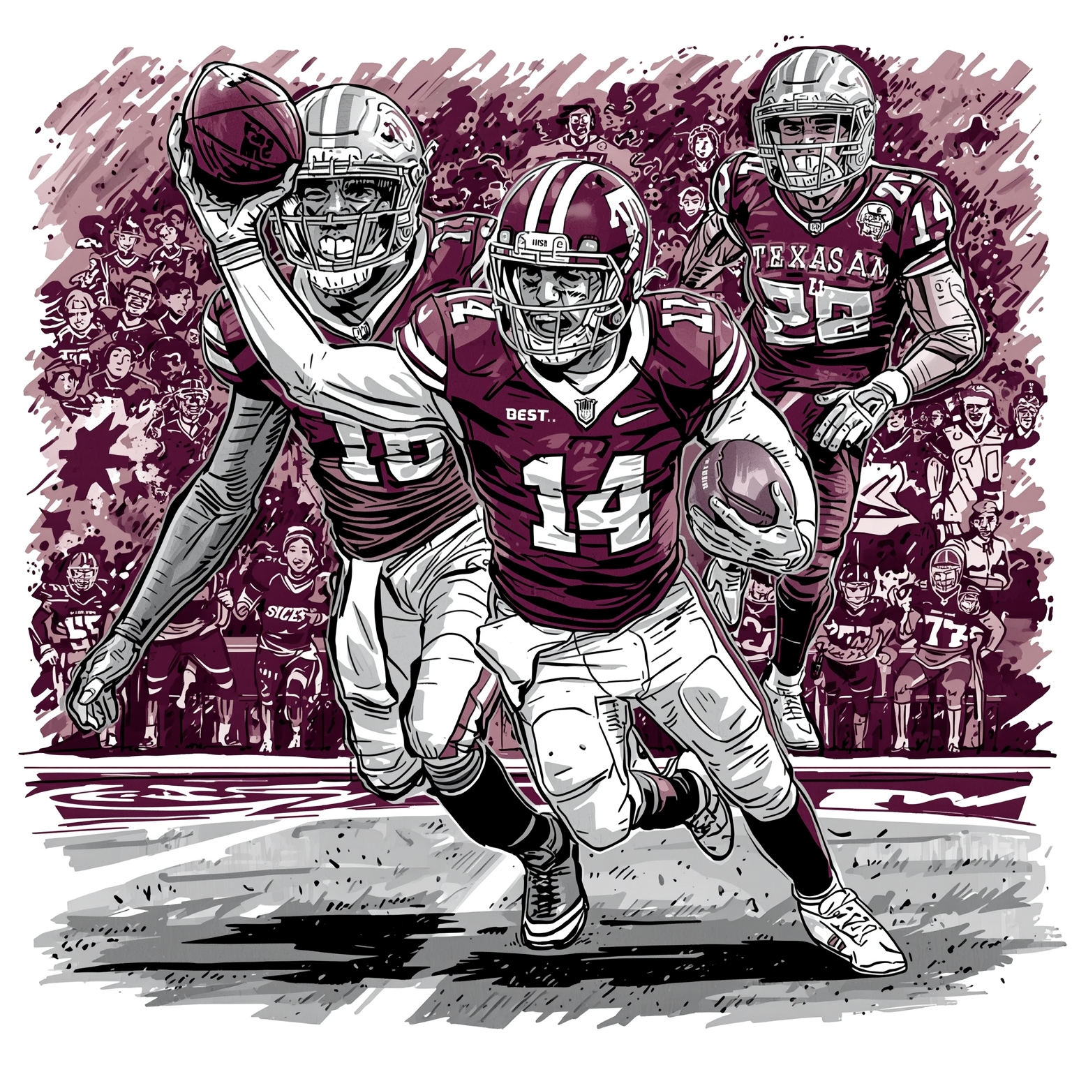 Howell's Viral Highlight and Historic Sack Feats - painting of Texas A&M Aggies football venue
