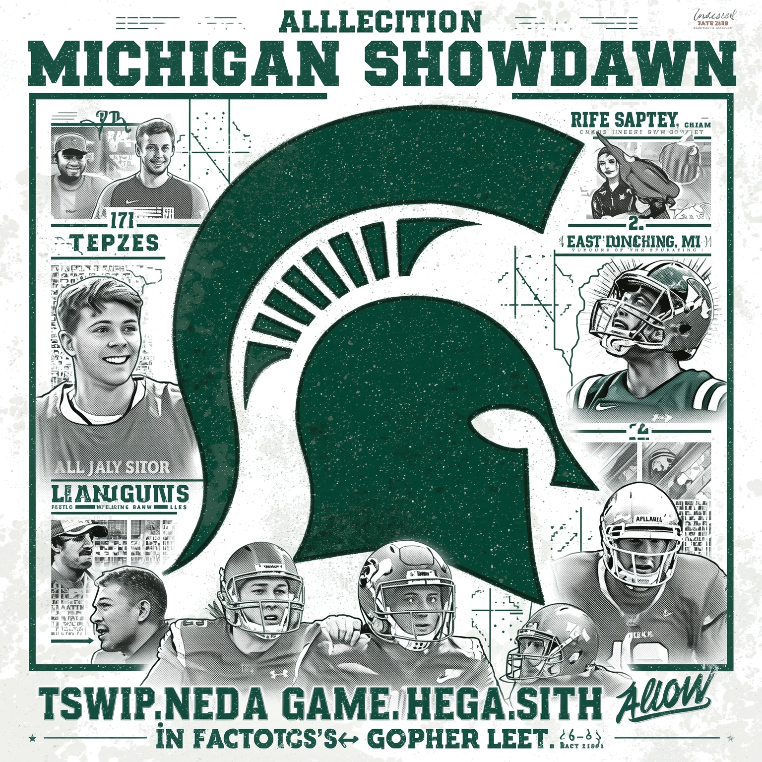 Spartan Showdown: X-Factors, In-House Stars & Gopher Grind - painting of Michigan State Spartans basketball,football venue