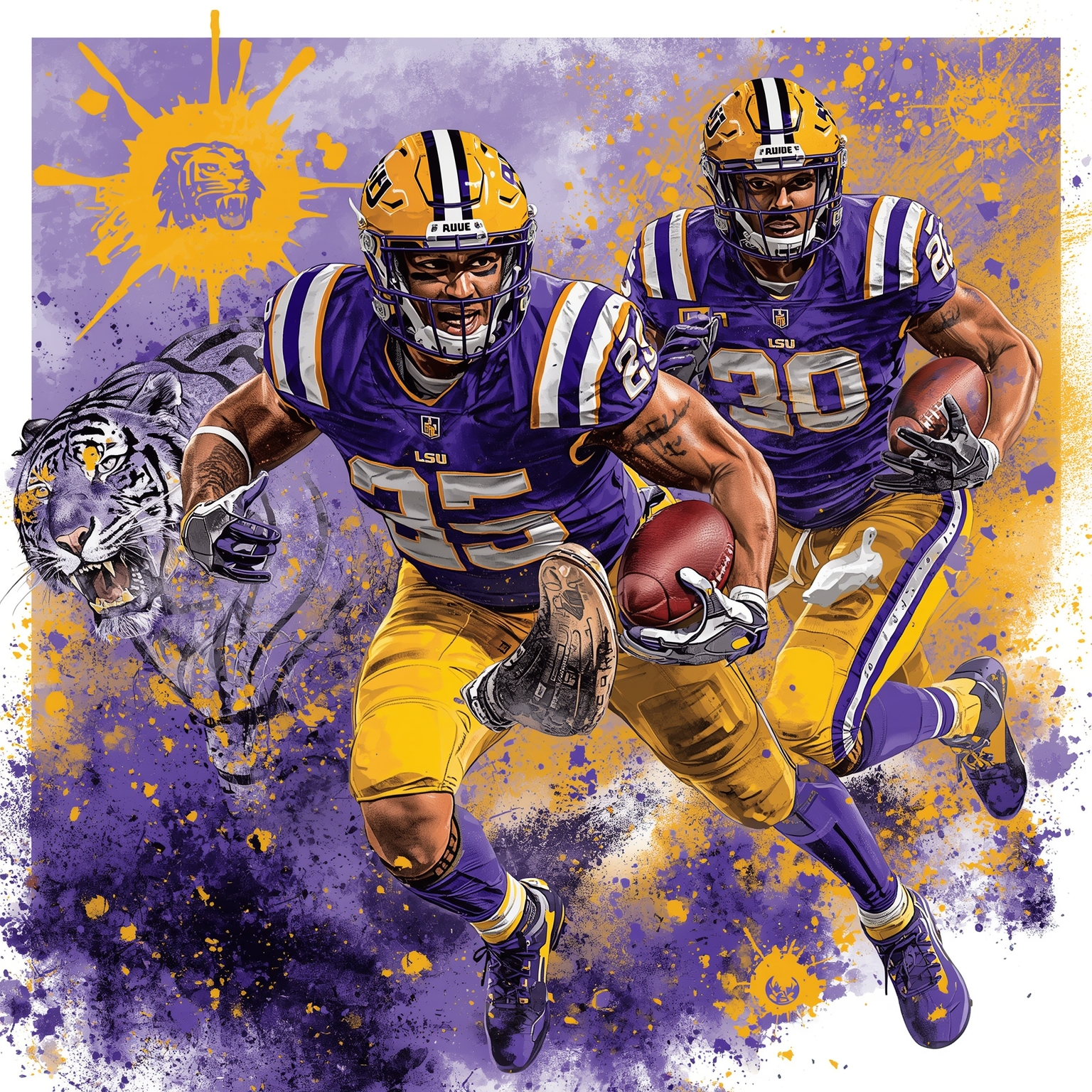 LSU in Chaos: Coach Ousted, Recruits Under Siege - painting of LSU Tigers football venue