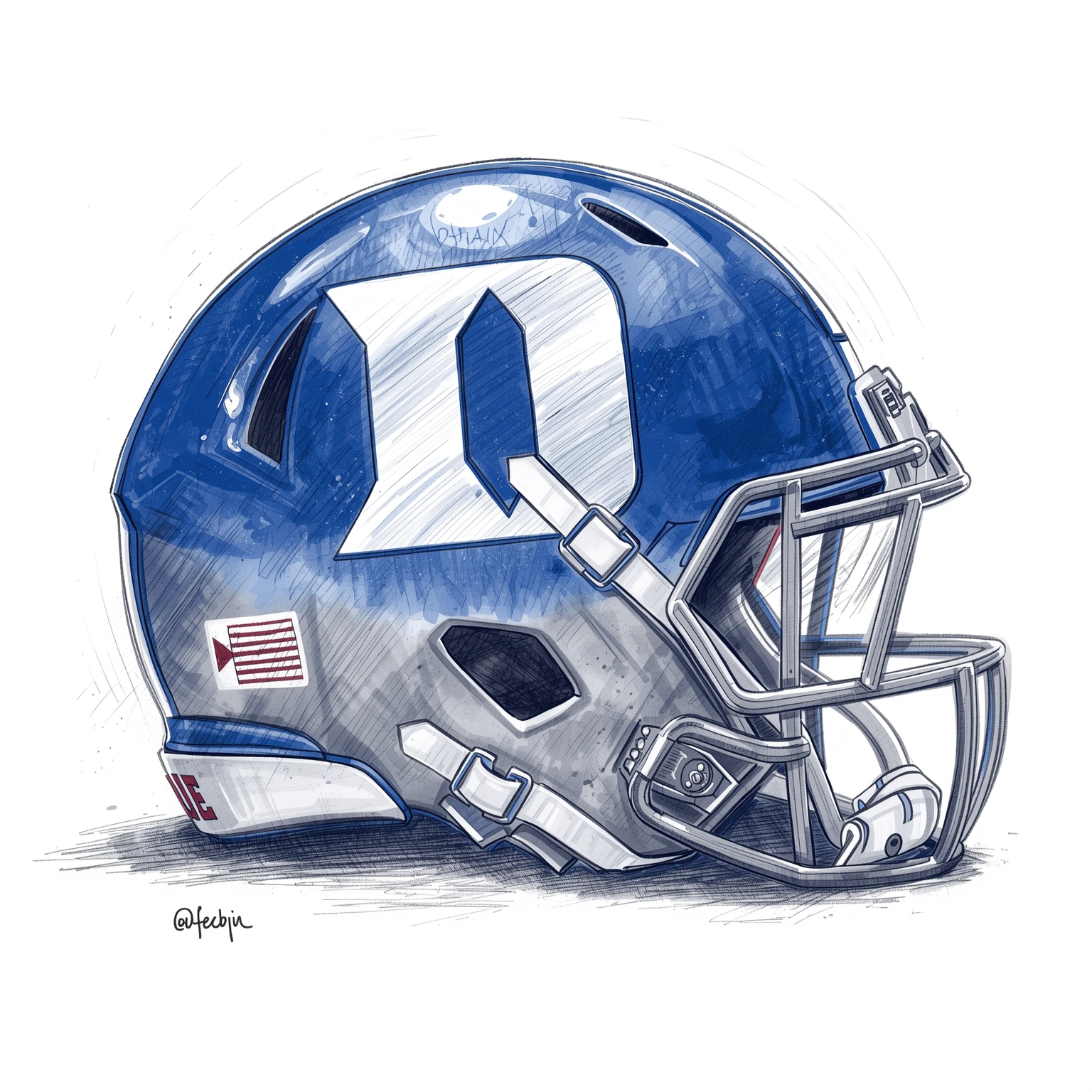 Duke Coaches Dish on Offense and Defense - painting of Duke Blue Devils football venue