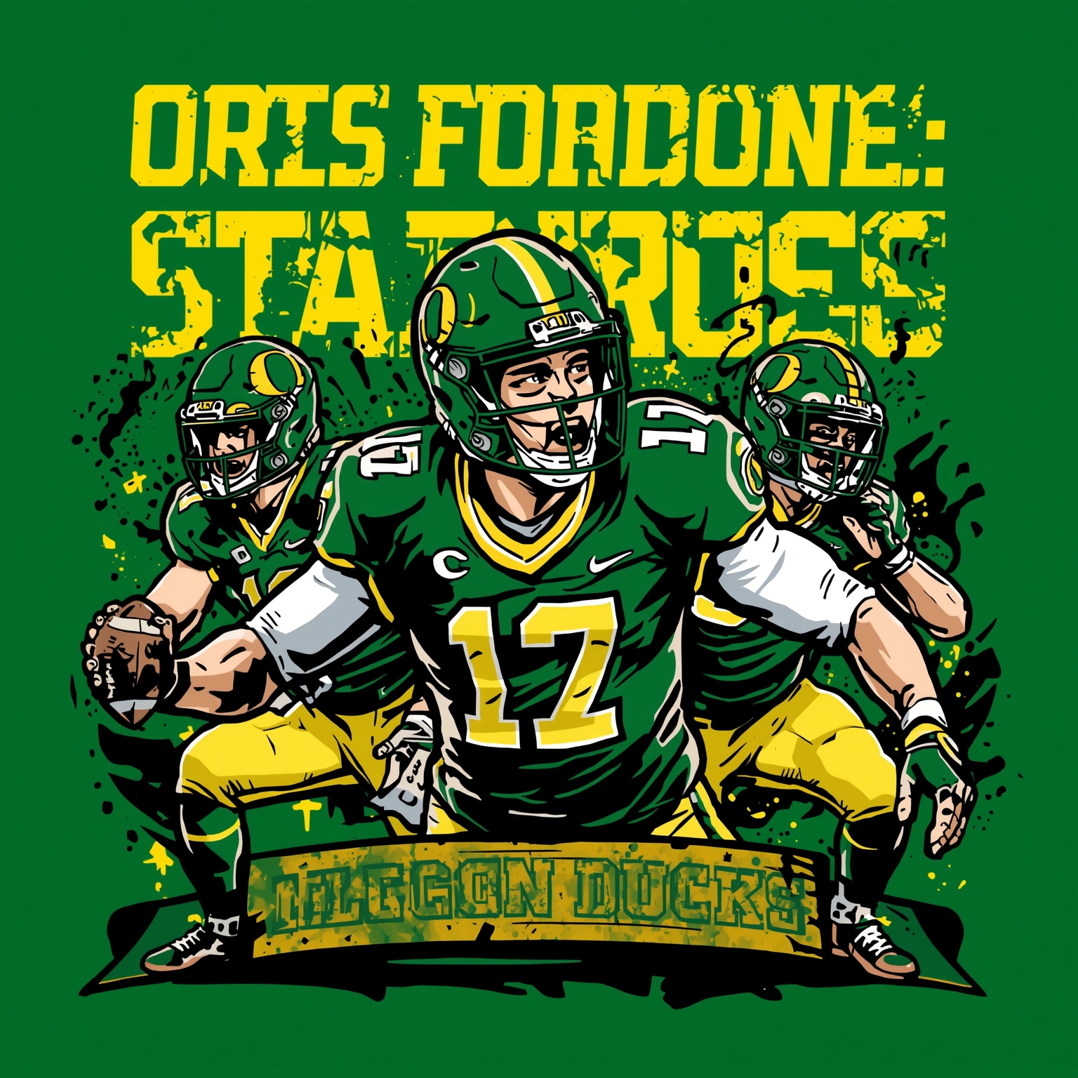 Oregon Ducks Deliver TD Milestones and QB Mastery - painting of Oregon Ducks football venue