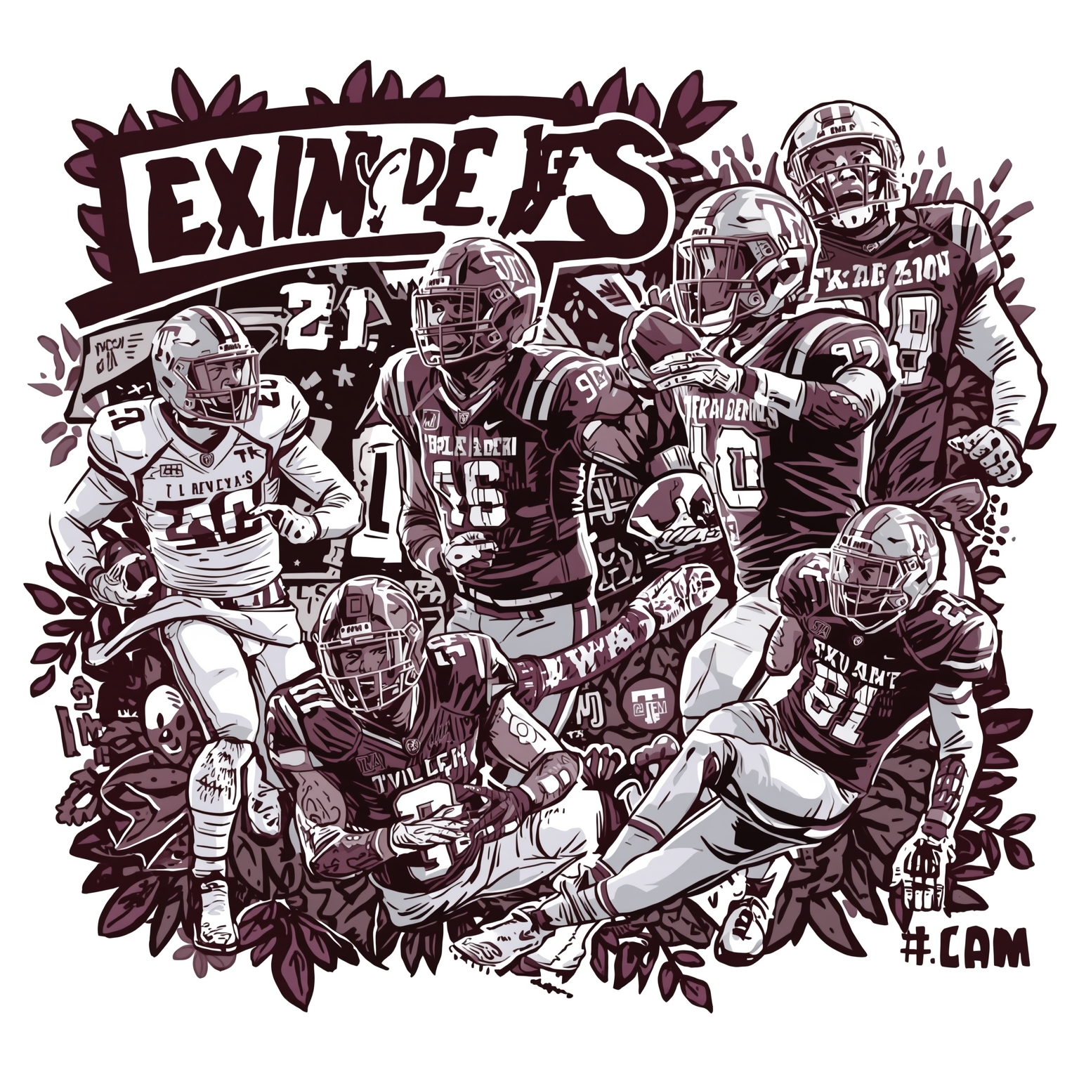 Aggies’ Bye Weeks, Returns & Recruiting Scandal - painting of Texas A&M Aggies football,basketball venue