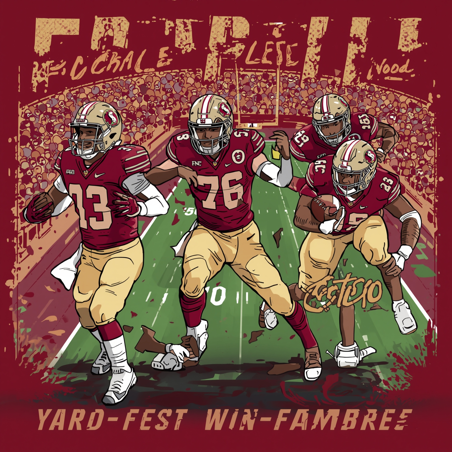 FSU’s Yard-Fest, Win-Famine Crisis - painting of Florida State Seminoles football venue