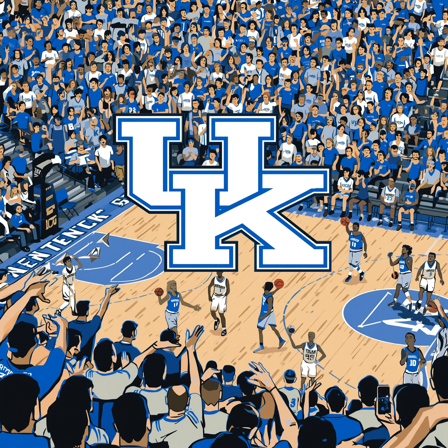 Kentucky’s Hardwood Humbling Sparks Fan Frenzy - painting of Kentucky Wildcats basketball venue