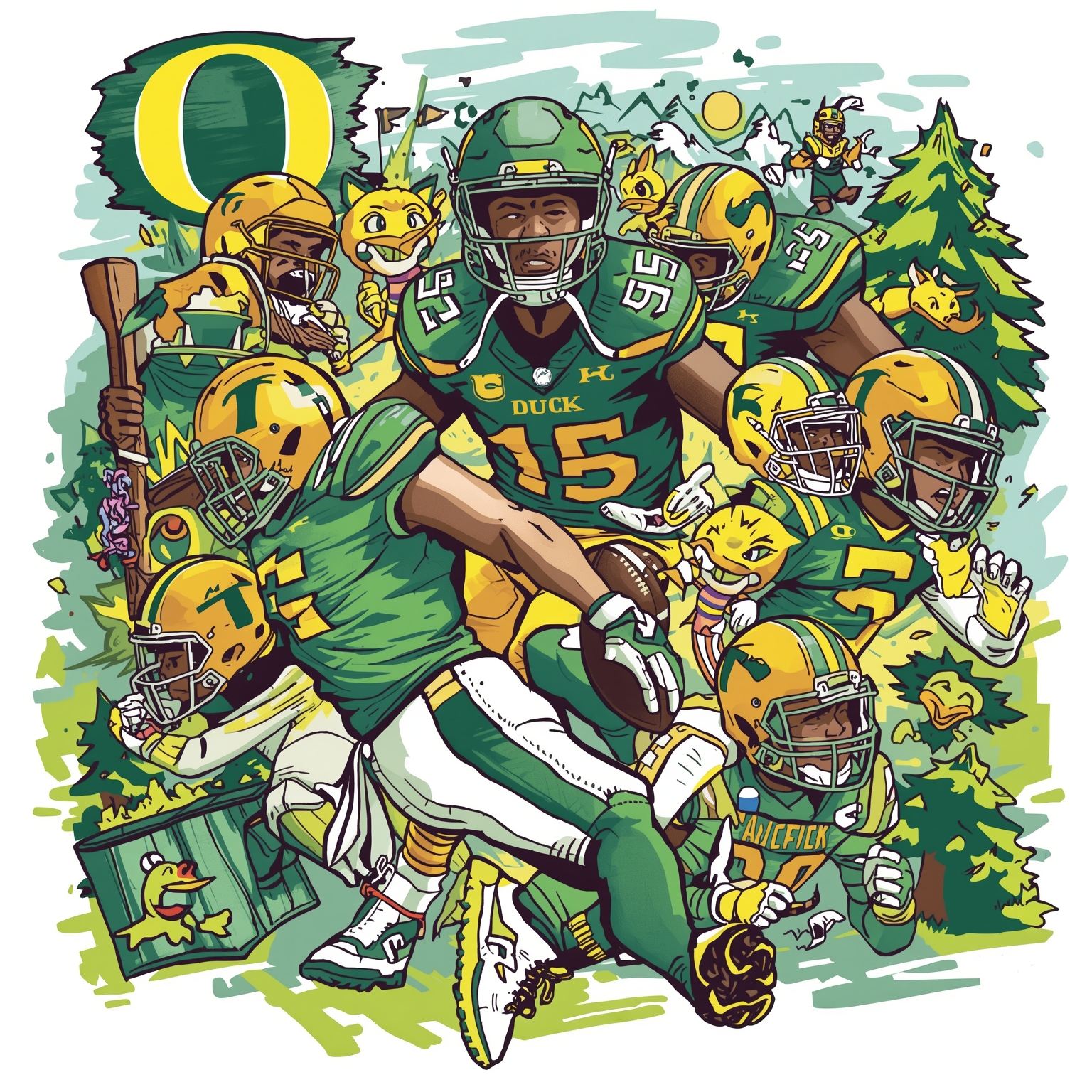 Oregon Ducks: Injury Woes to Heisman Dreams - painting of Oregon Ducks football venue