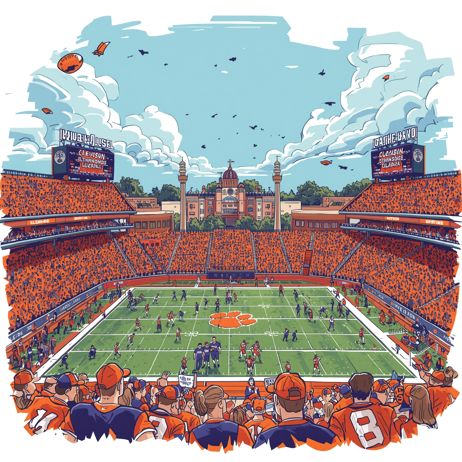 Clemson vs Duke Showdown: Stats and Stars to Watch - painting of Clemson Tigers football venue